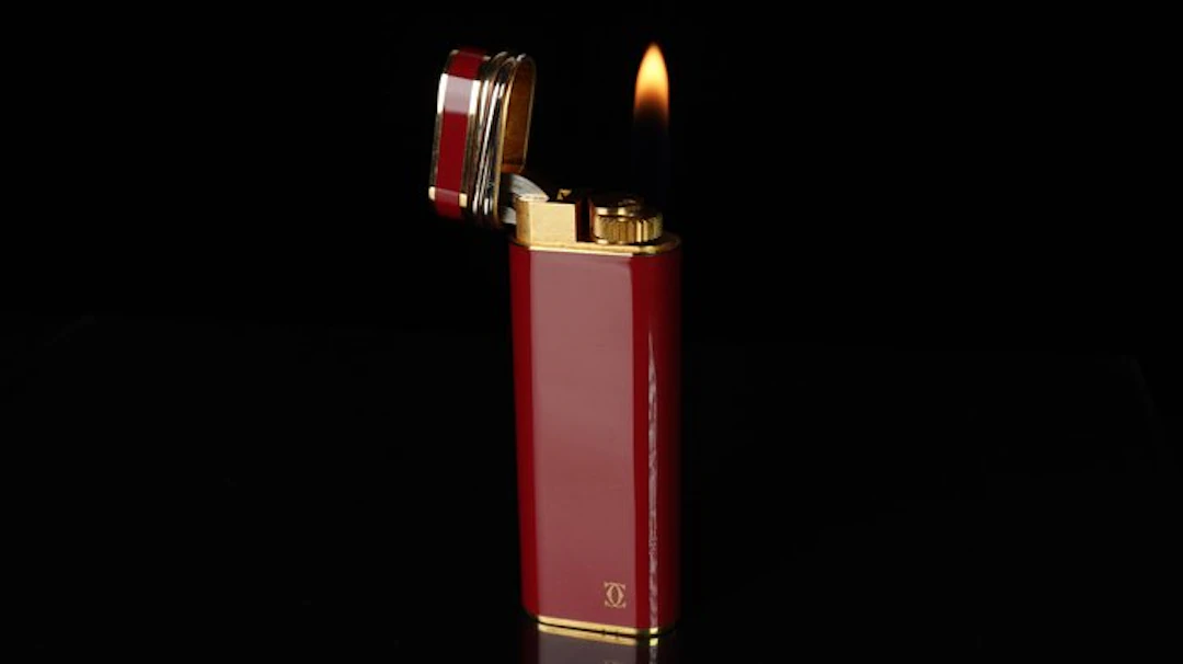 Cartier - 3 anneaux Pattern Vintage gas Lighter - Lighter - Lacquer Red