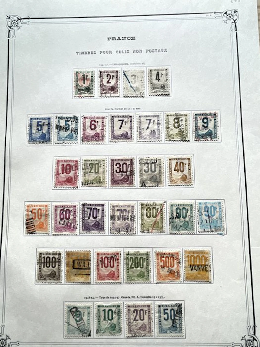 France - colis postaux, collection de timbres