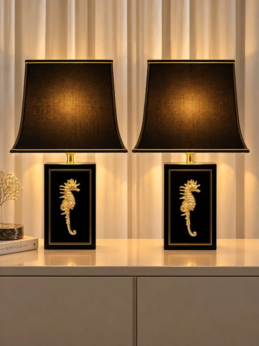 Leuchten Osburg - Table lamp - Wood, Brass