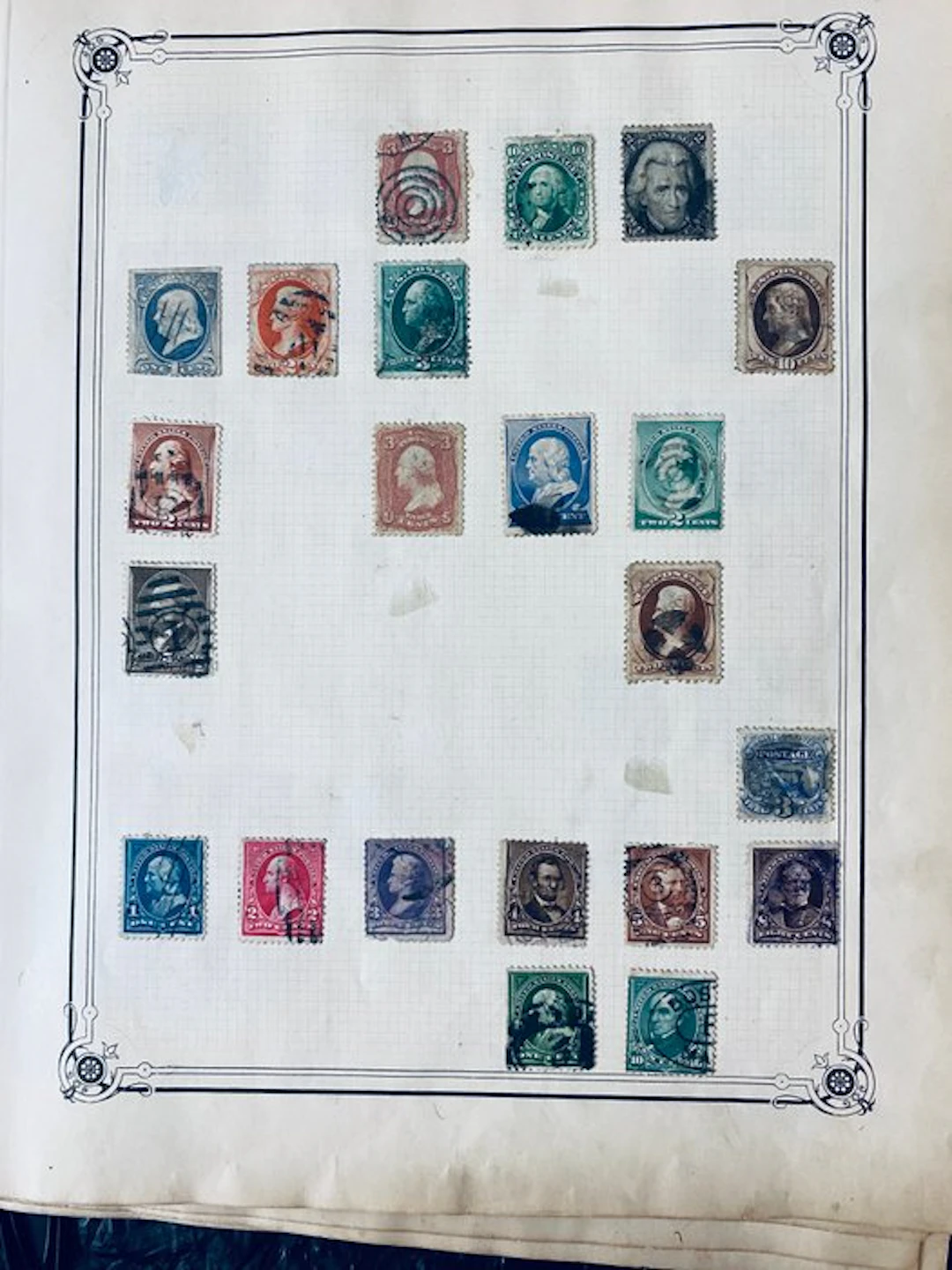 World - Collection / USA sorter on old album pages