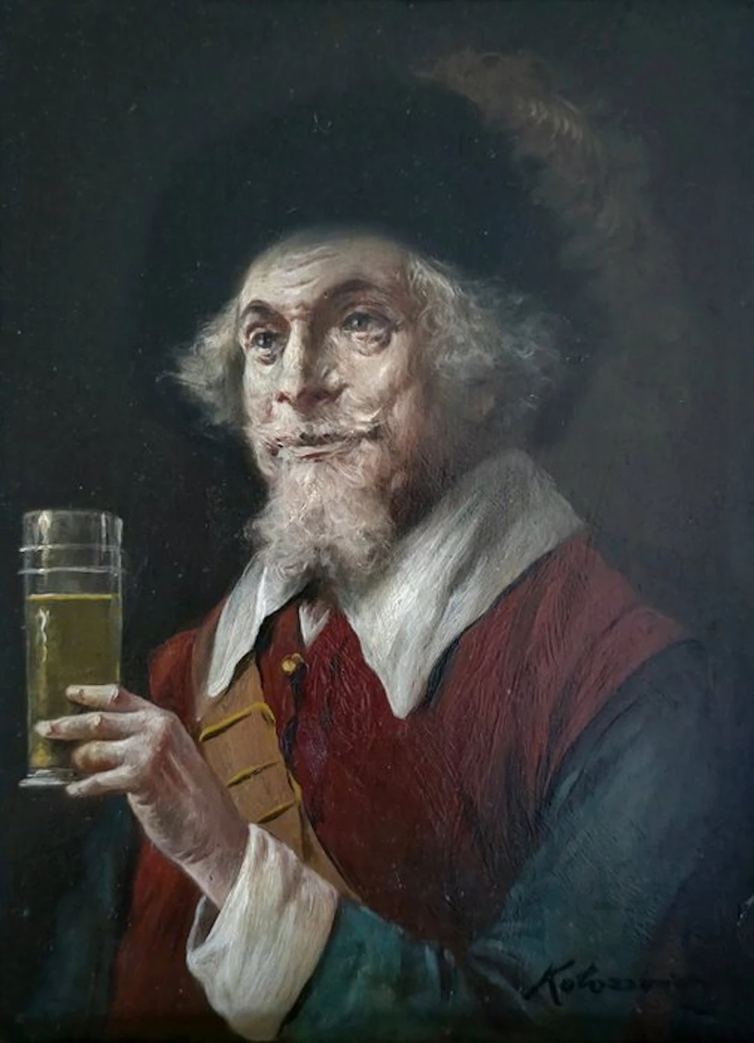 Lajos Kolozsváry (1871-1937), Attributed to - Man met glas