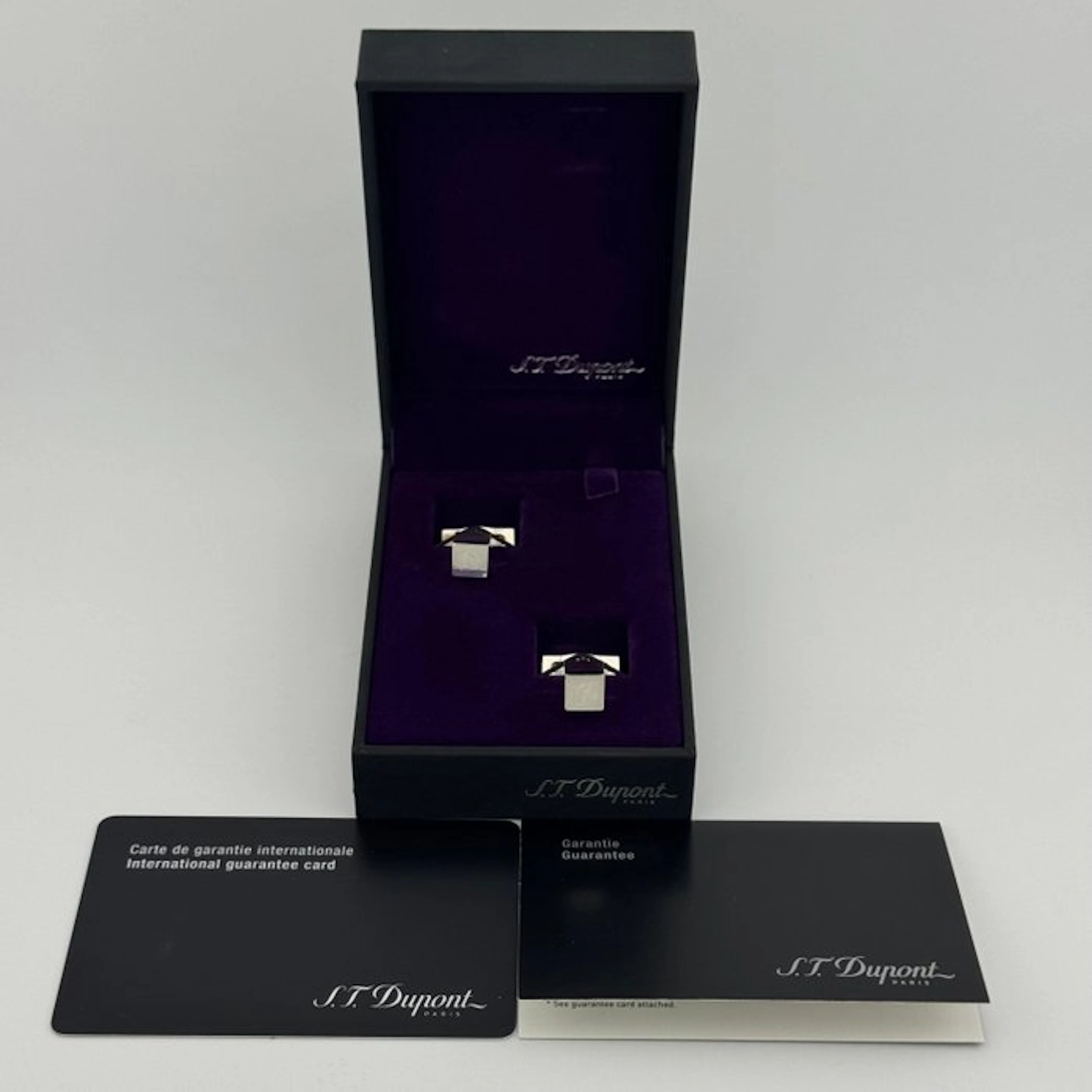 S.T. Dupont - Sterling silver (.925) - Cufflinks - with box & documents