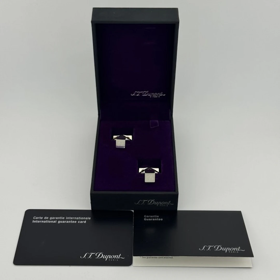S.T. Dupont - Sterling silver (.925) - Cufflinks - with box & documents