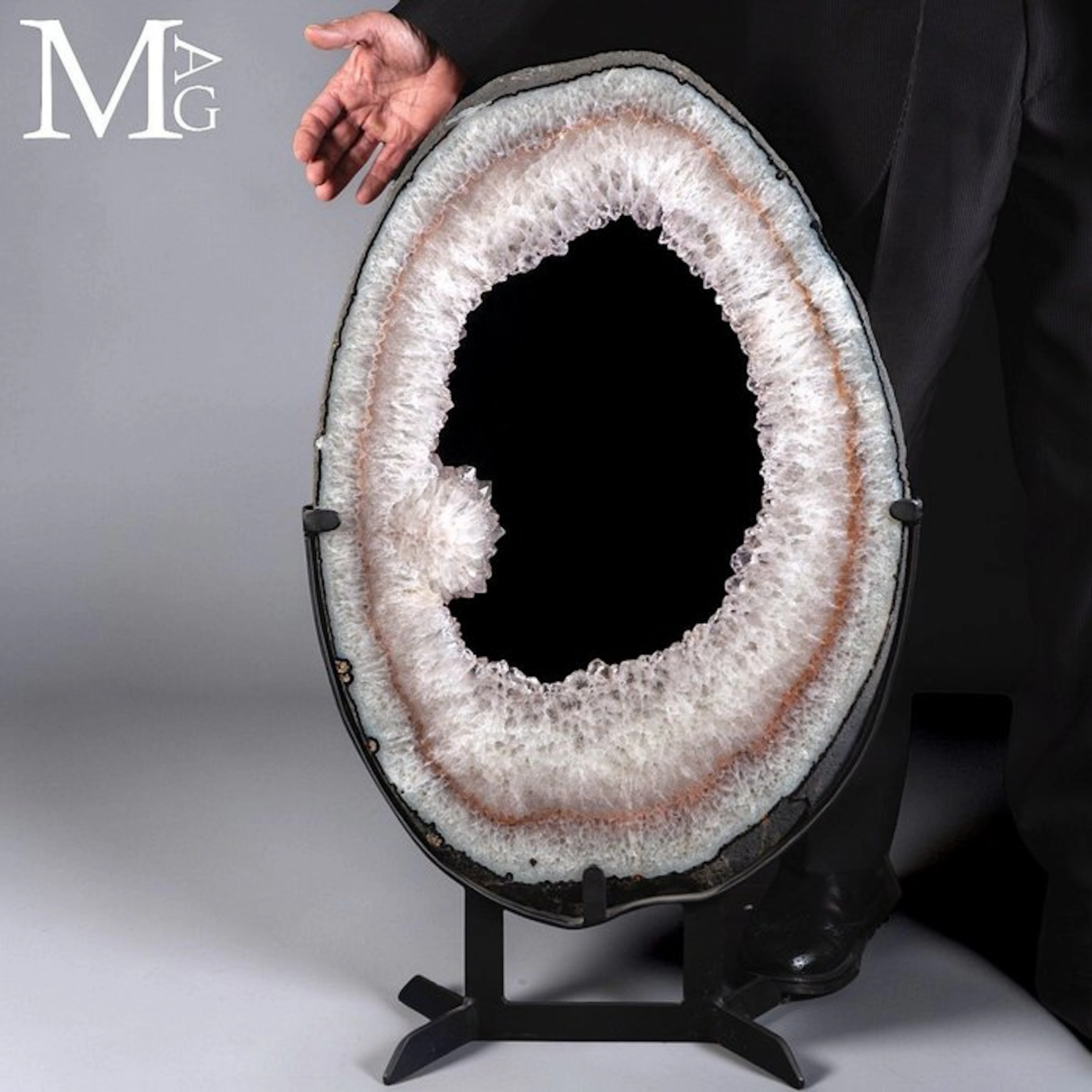 Majestic Polished Geode Slice featuring Sparkling...