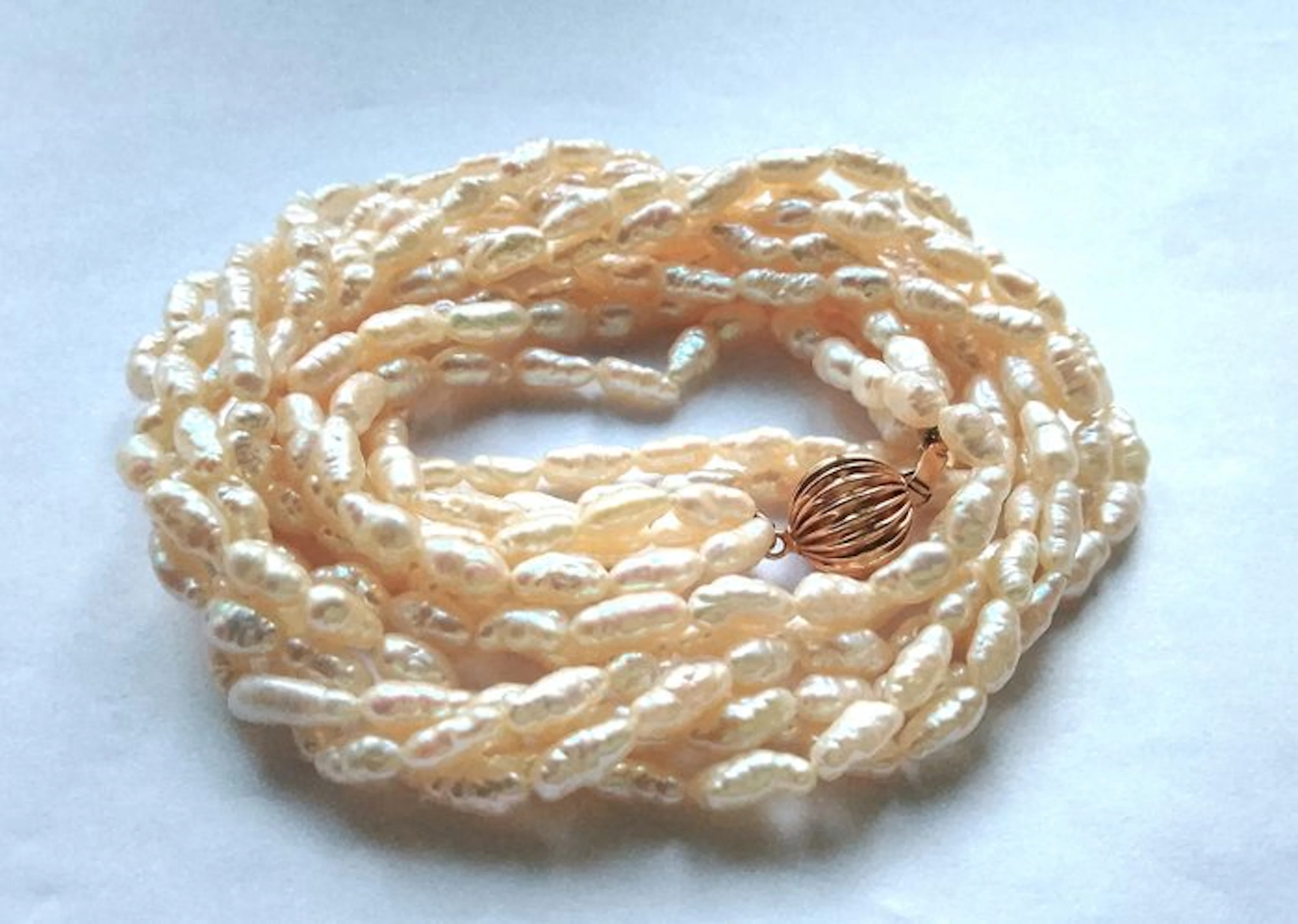 No reserve price - String of beads 14 kt yellow gold...