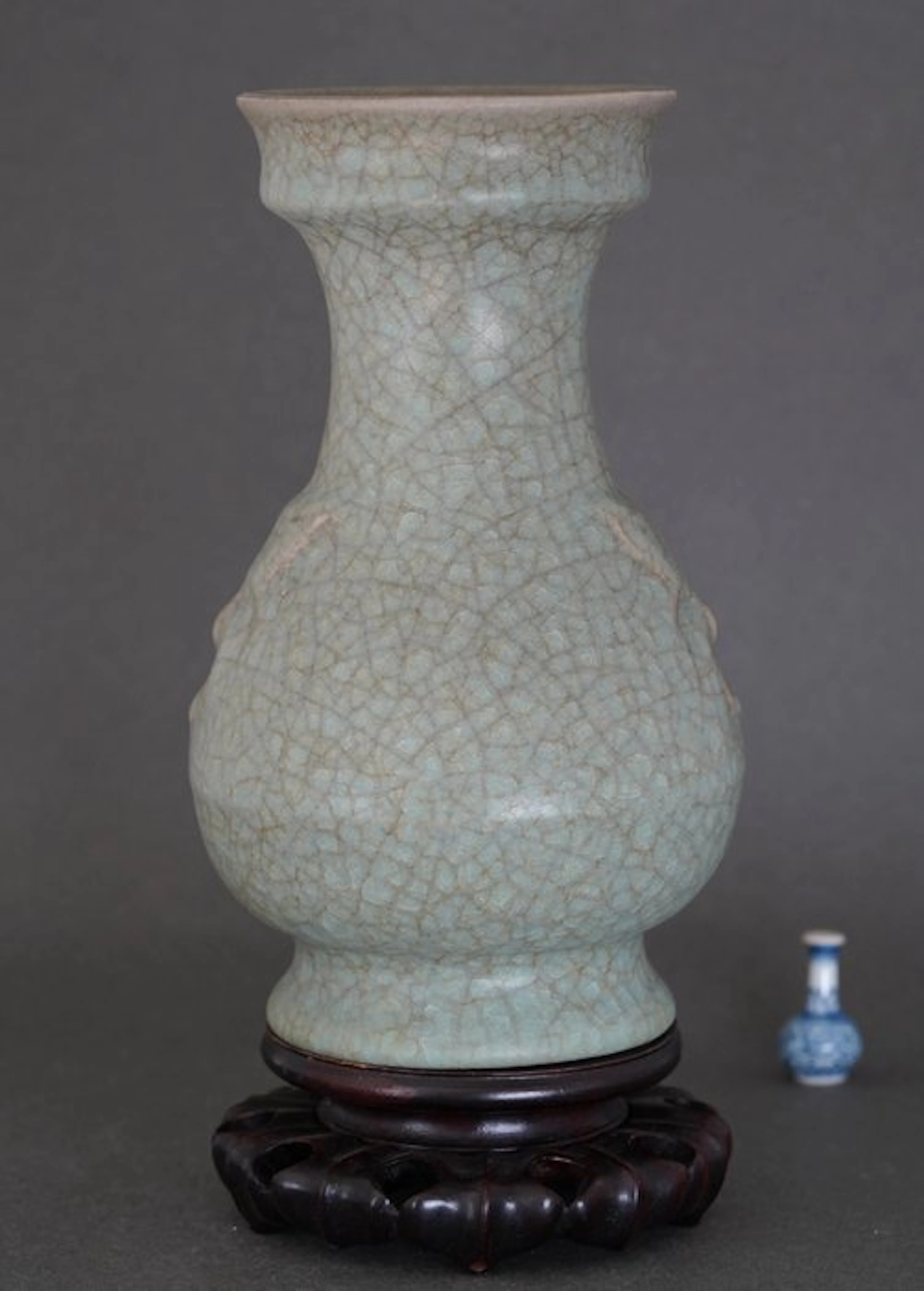 Vase - Porcelain - China - Flaky Green Blue Glaze