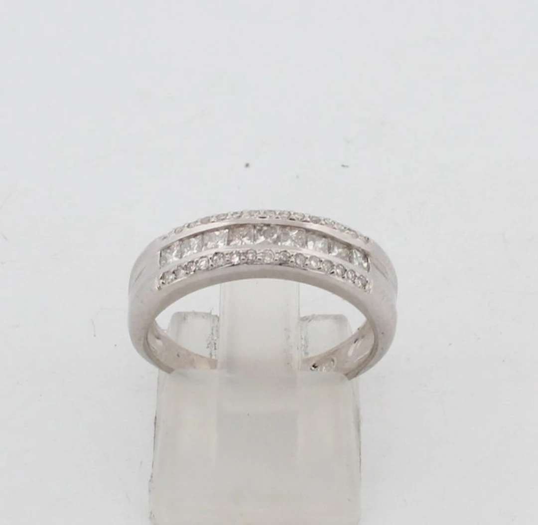 No reserve price - Ring - 18 kt. White gold Diamond (Natural) - Diamond