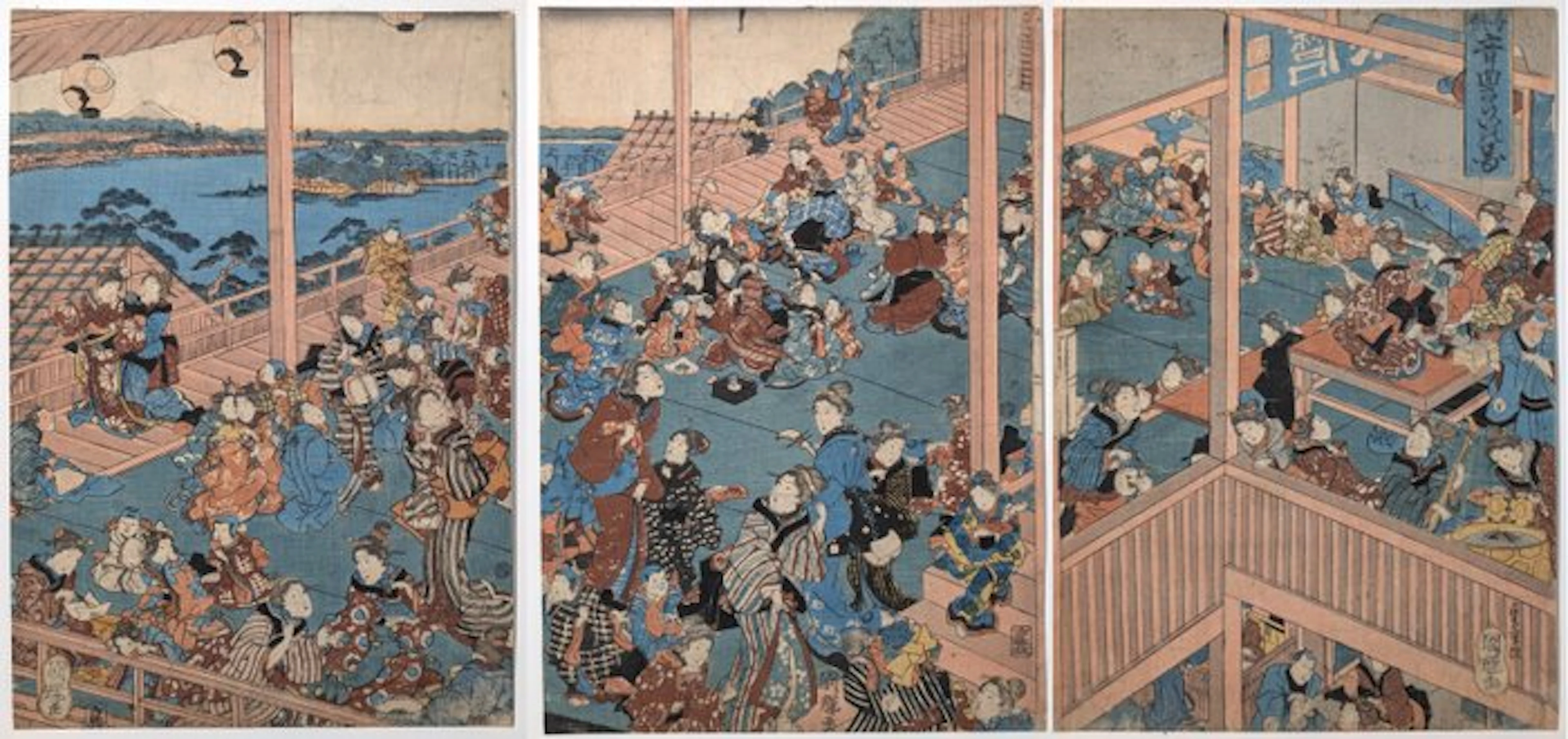 Utagawa Kuniteru I · Rare Kōka-era kodomo-e triptych ·...