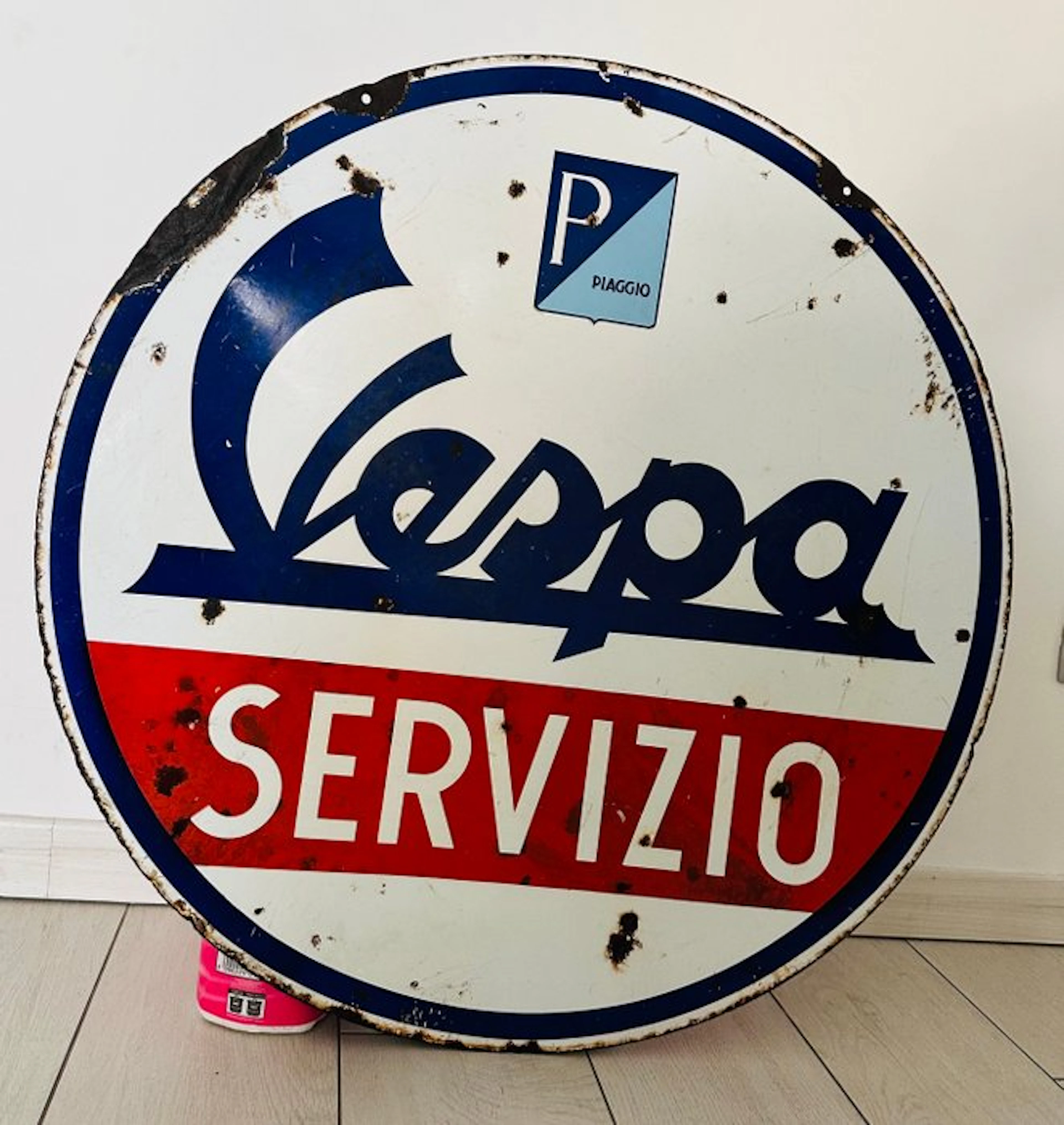 Vintage enamel sign "VESPA SERVIZIO" Original Piaggio