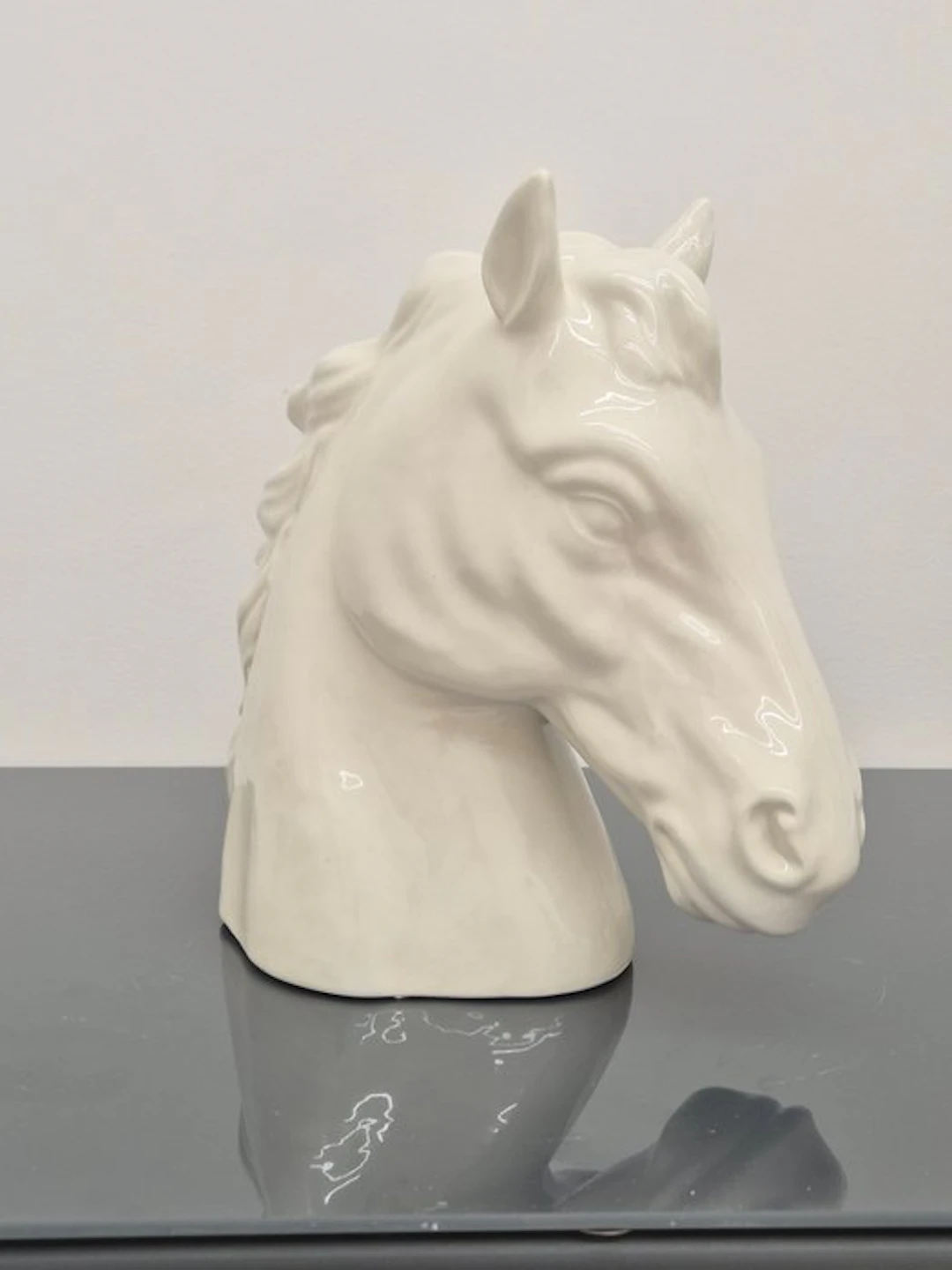 Statue, Cavallo Bianco - 30 cm - Ceramic