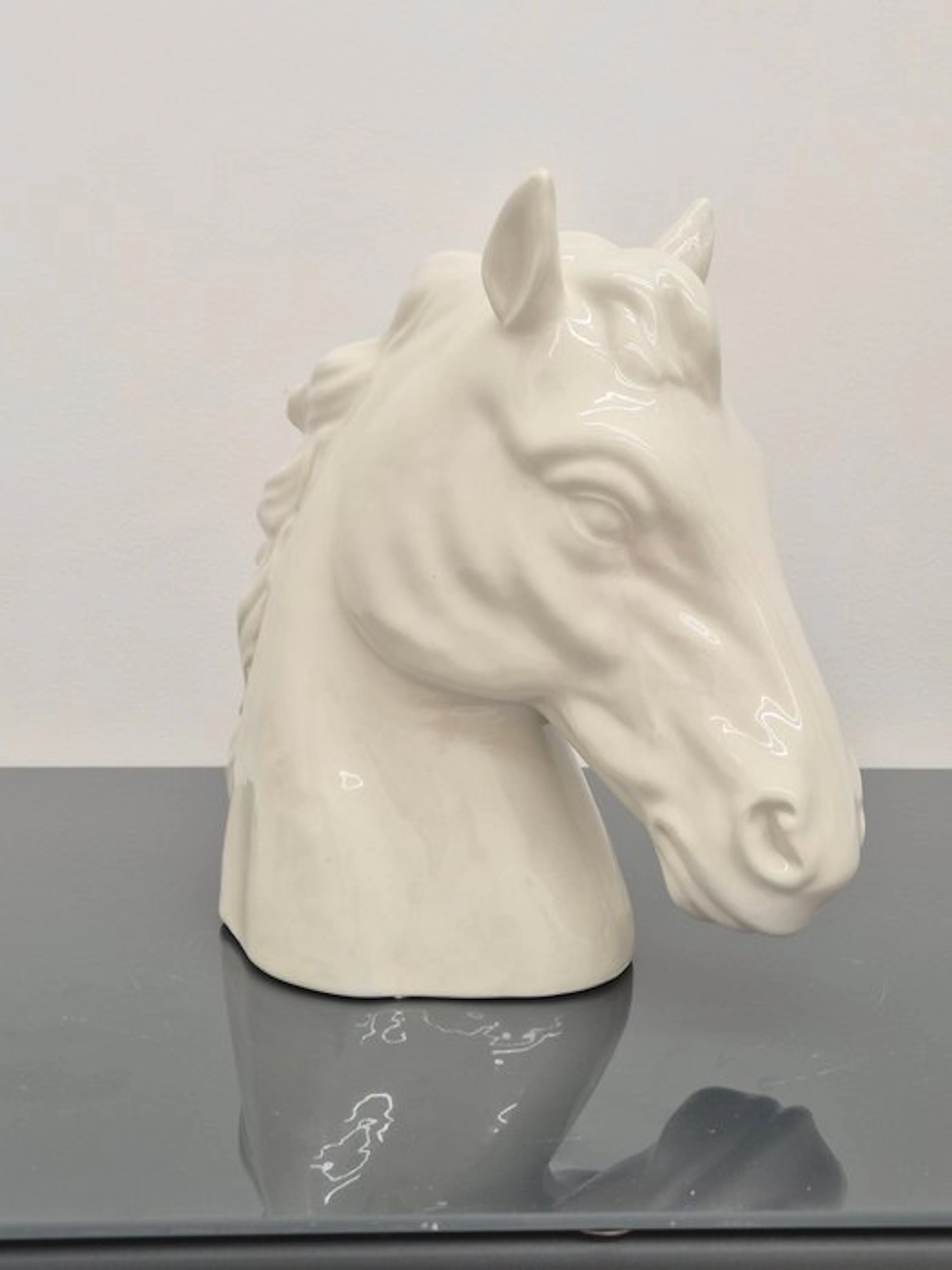 Statue, Cavallo Bianco - 30 cm - Ceramic