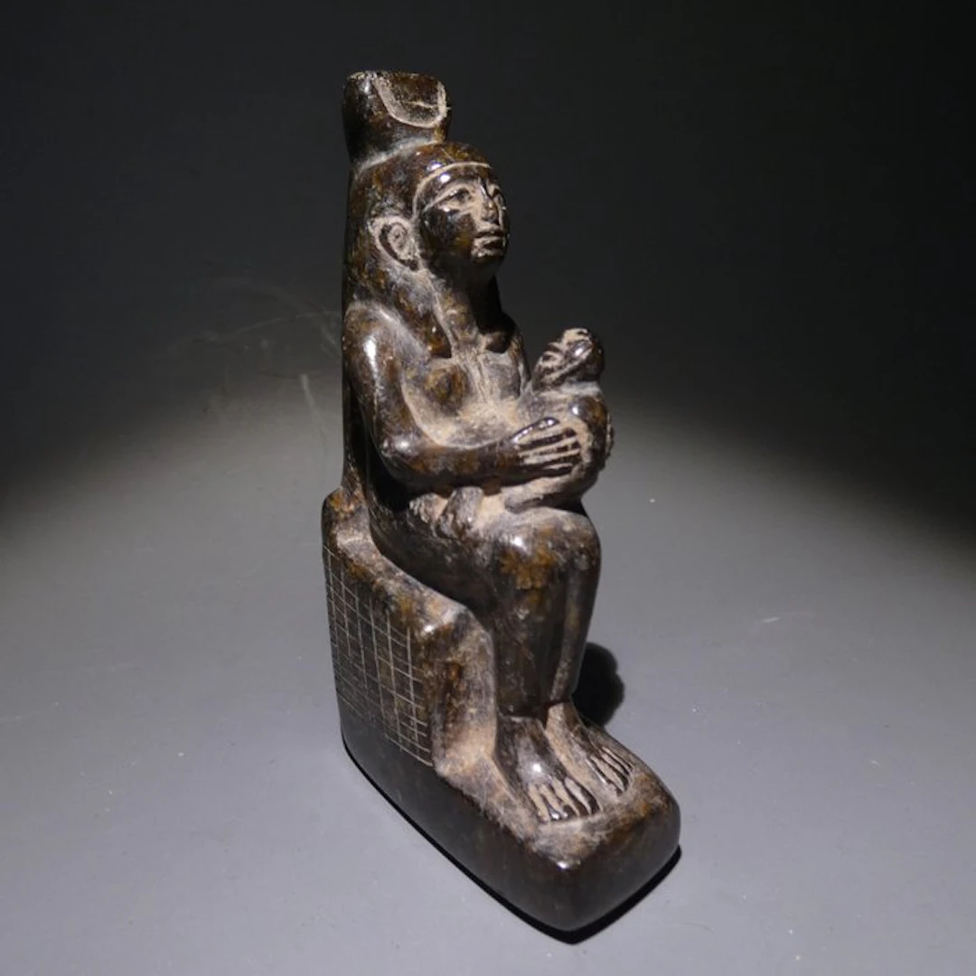 Replica of Ancient Egyptian Isis with Harpocrates Goddess...