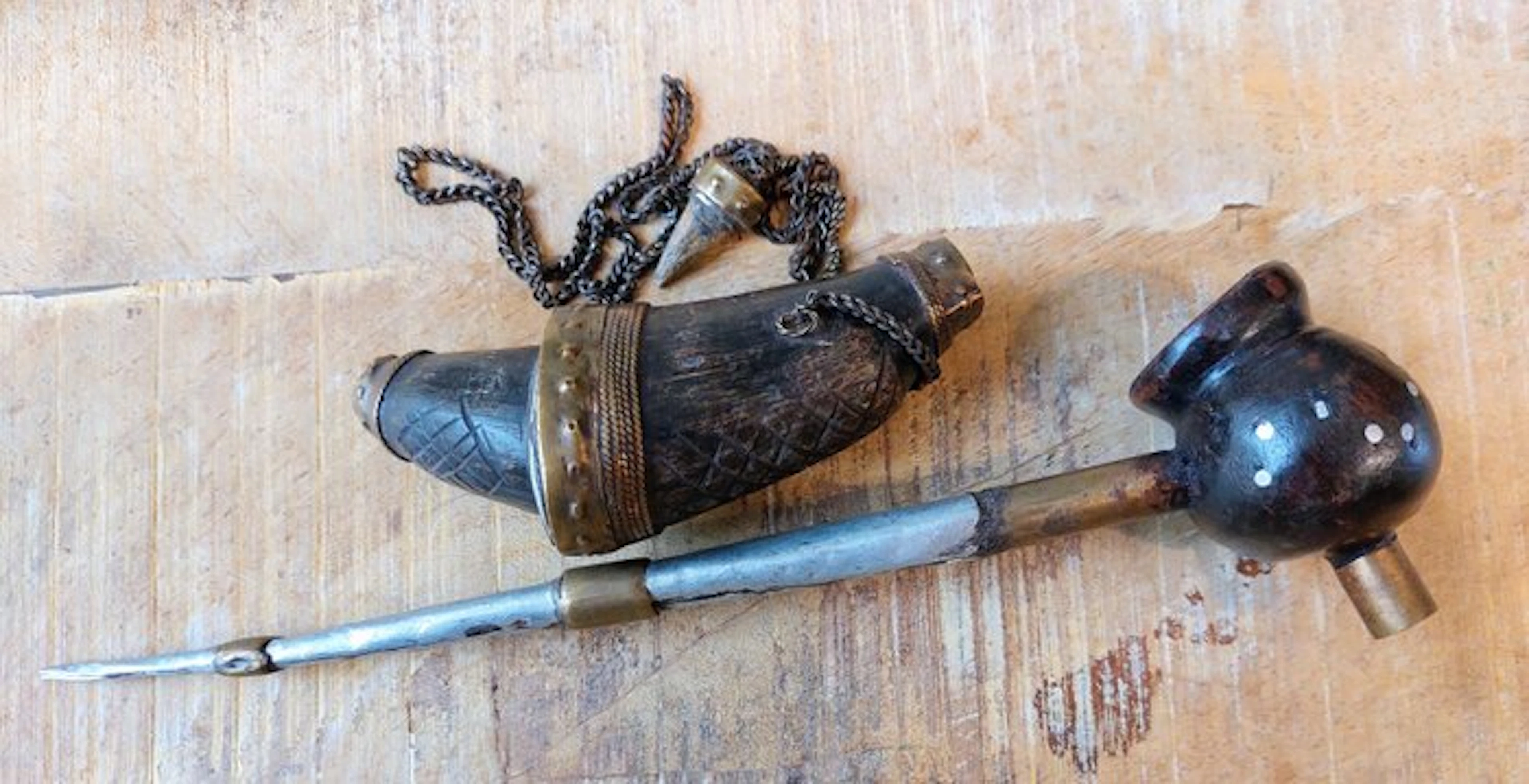 Dinka smoking and snuff set - South Sudan (No reserve price)