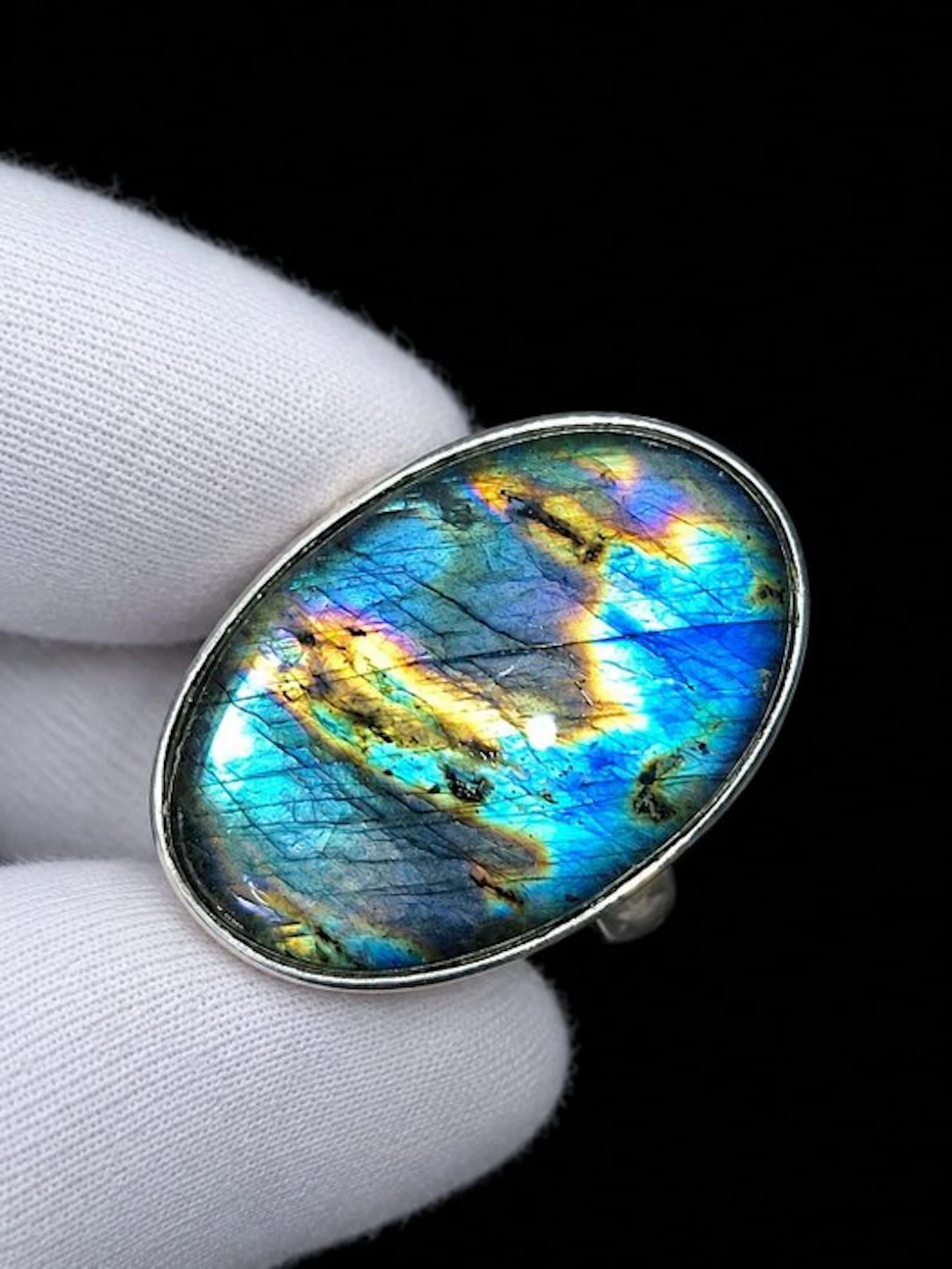Sterling Silver 925 Ring with Multicolor Ocean...