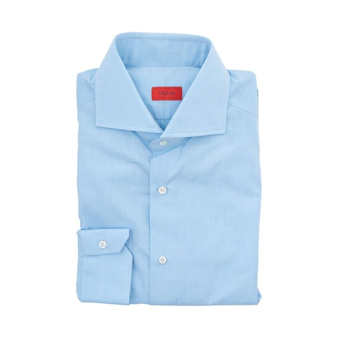 ISAIA NAPOLI - Size 15.5 - 39 - Blue Hand-Sewn Sartorial...