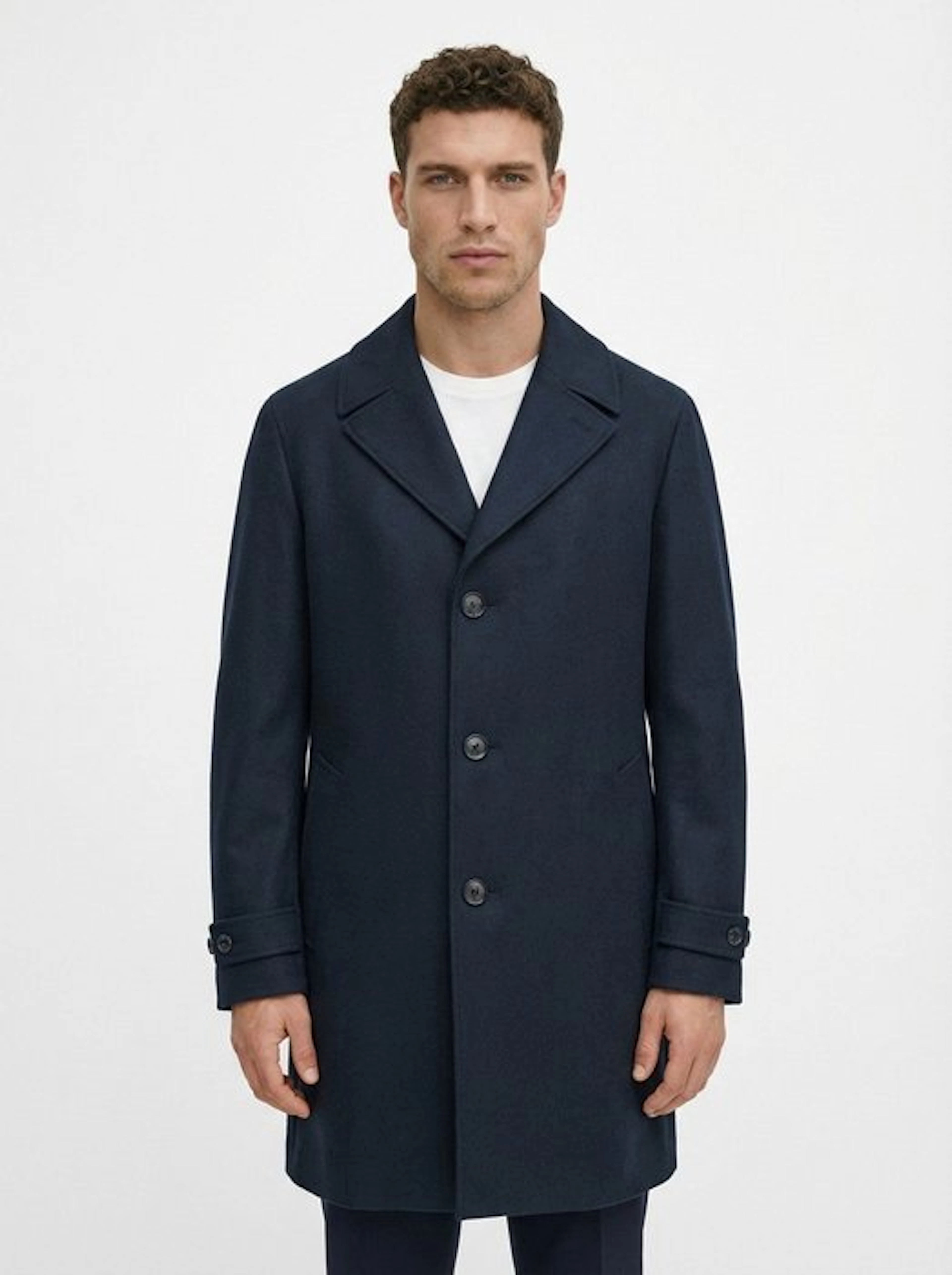 RAFFAELE CARUSO - 50 IT - Blue Wool Overcoat Detachable...
