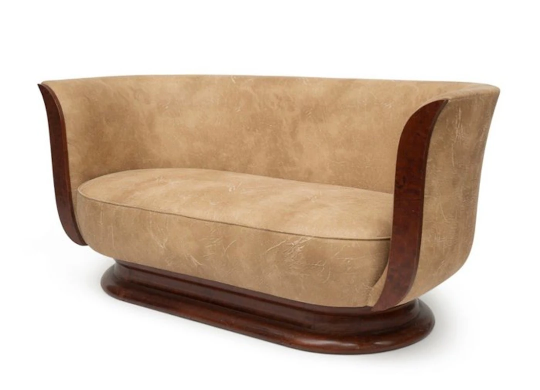 Sofa - Wood, Cotton - Art Deco-style - Hotel Le Malandre