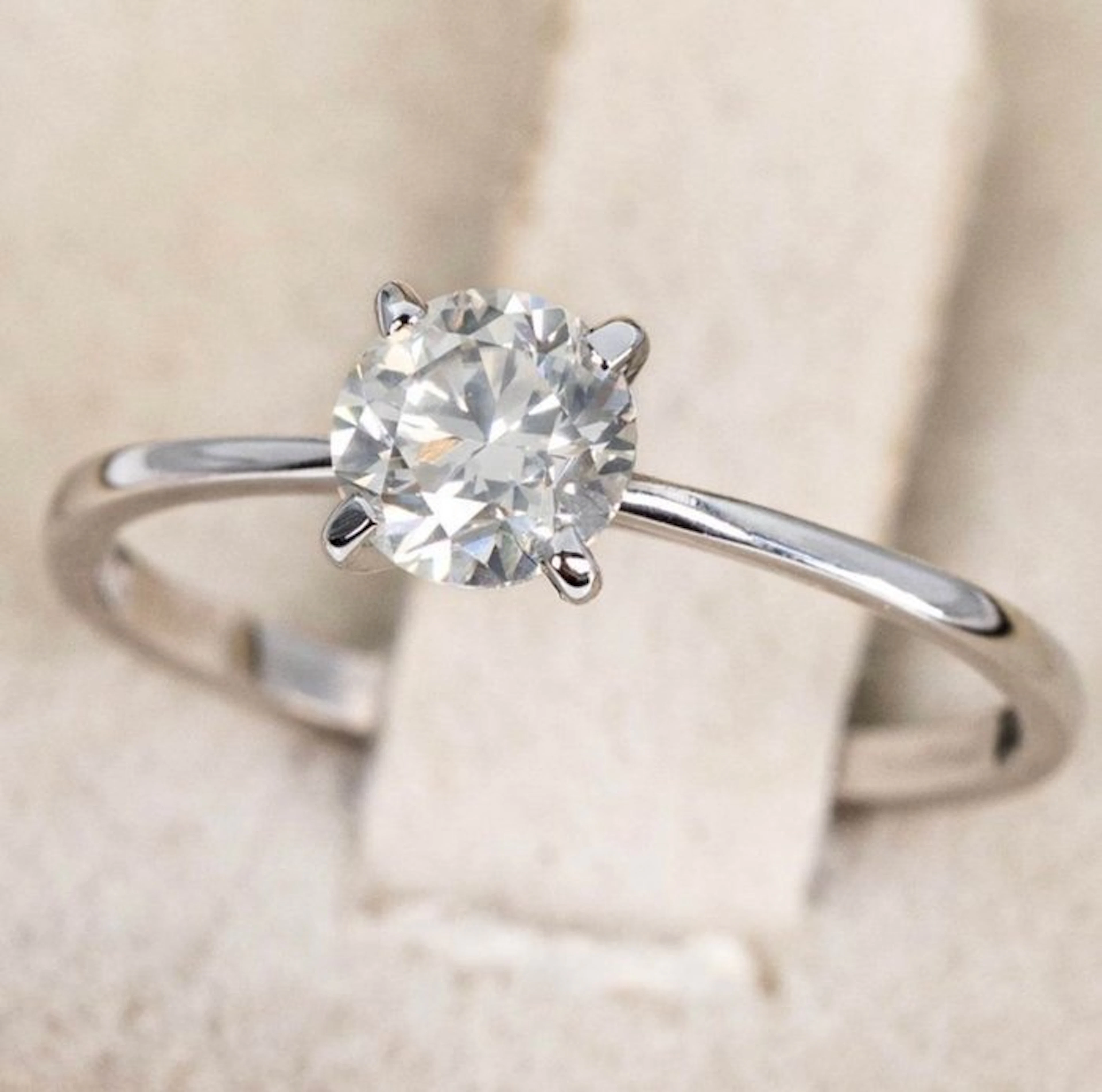 No reserve price - Ring - 14 kt. White gold - 0.63ct. tw. Diamond (Natural)