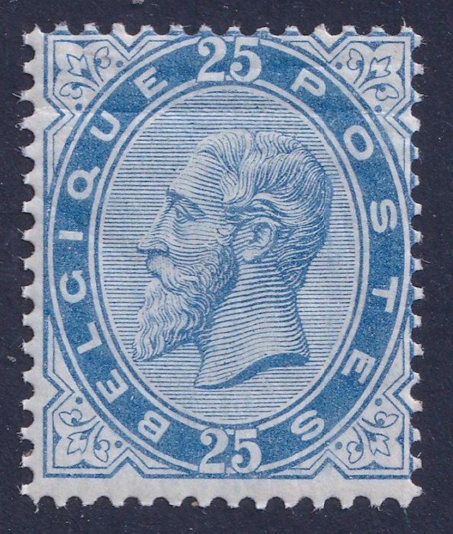 Belgium 1883 - 25c blue, Leopold II - OBP/COB 40