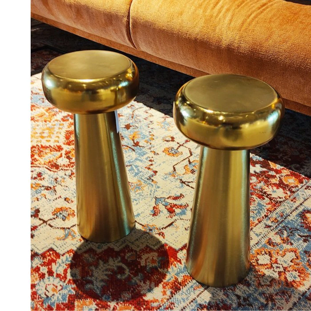 Side table (2) - Metal - Brass-look Gold