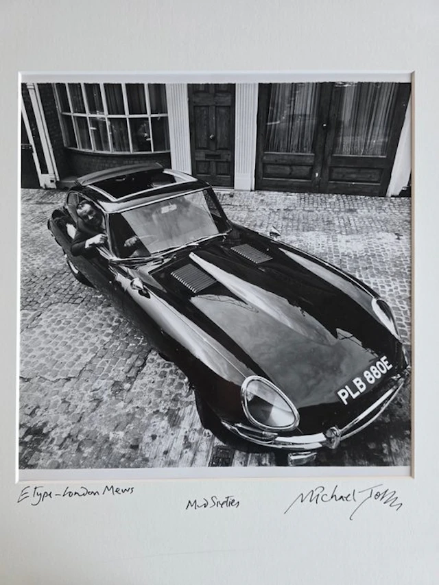 Michael Joseph (1941-) - E-type Jaguar in a London Mews in the 60s