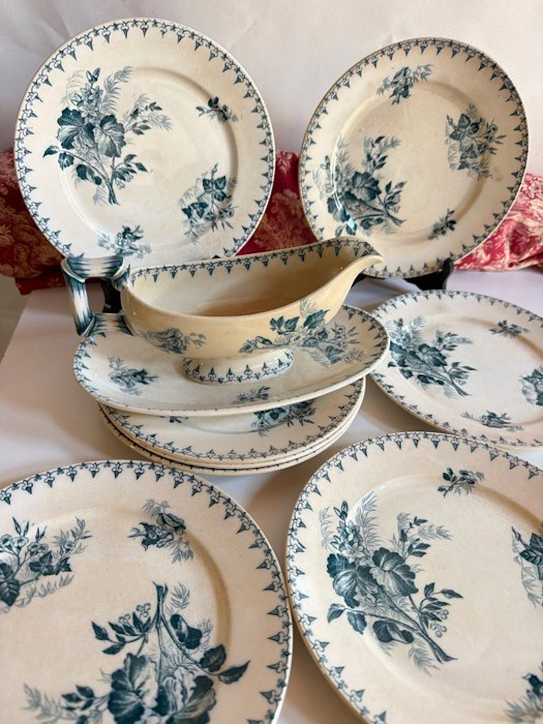 Sarreguemines - Dinner service (9) - Modele " FLORE " U et C - Earthenware