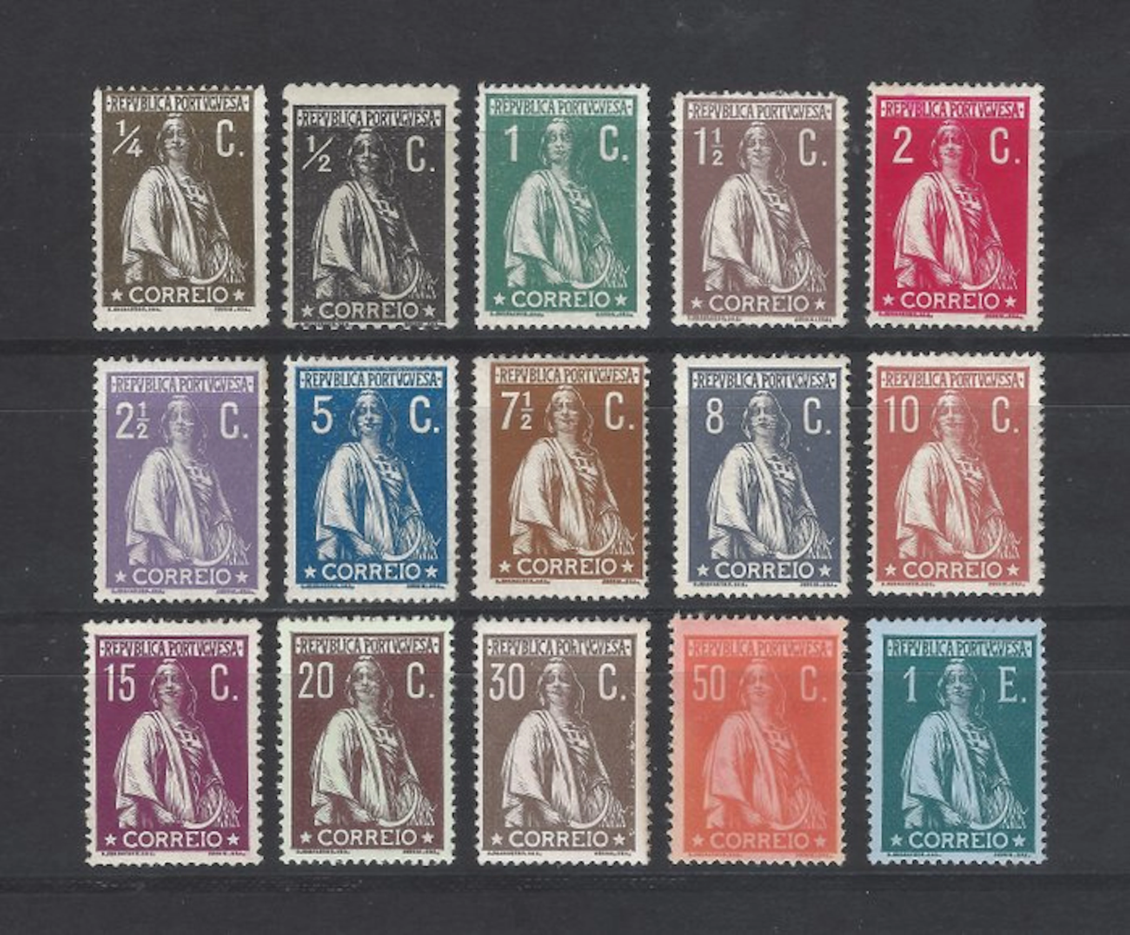 Portugal 1912 - Complete Ceres series - Mundifil 206/220