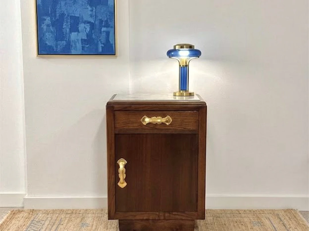 Nightstand - Carrara marble - Art Deco