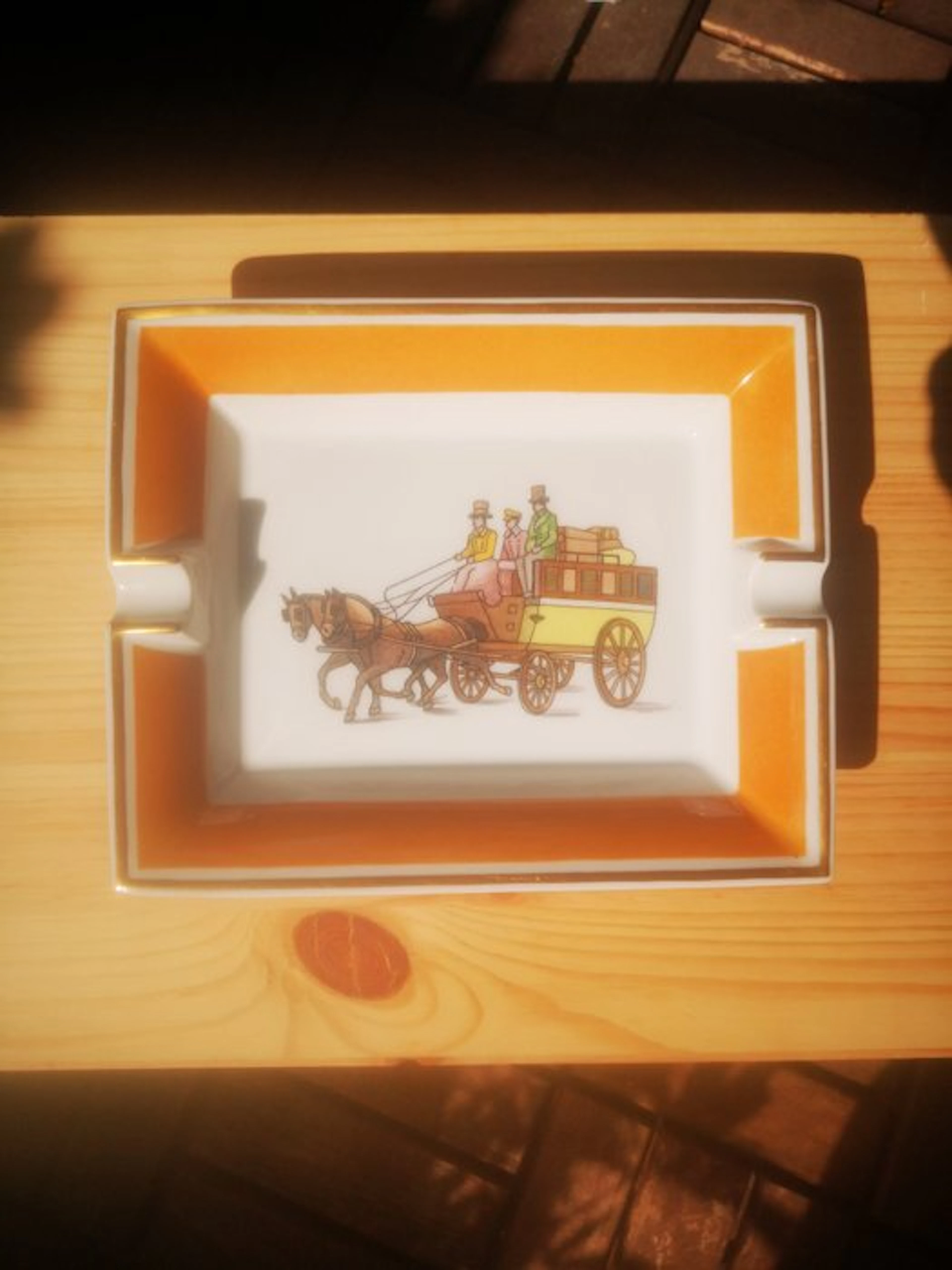 Hermès - Ashtray - "Carrozza e Cavalli" - high-quality porcelain