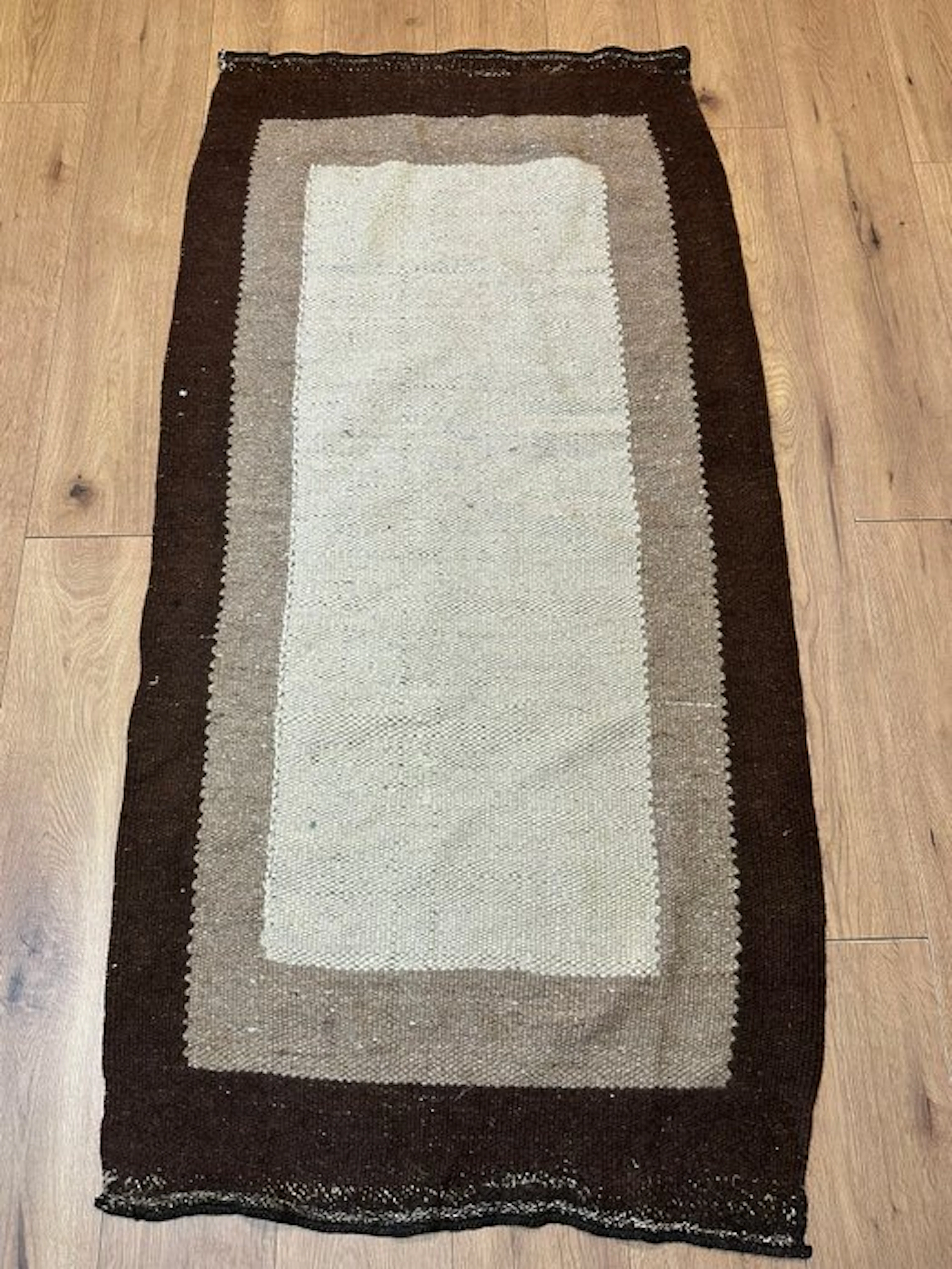 Ancient Berber kilim flat-weave rug with minimalist design