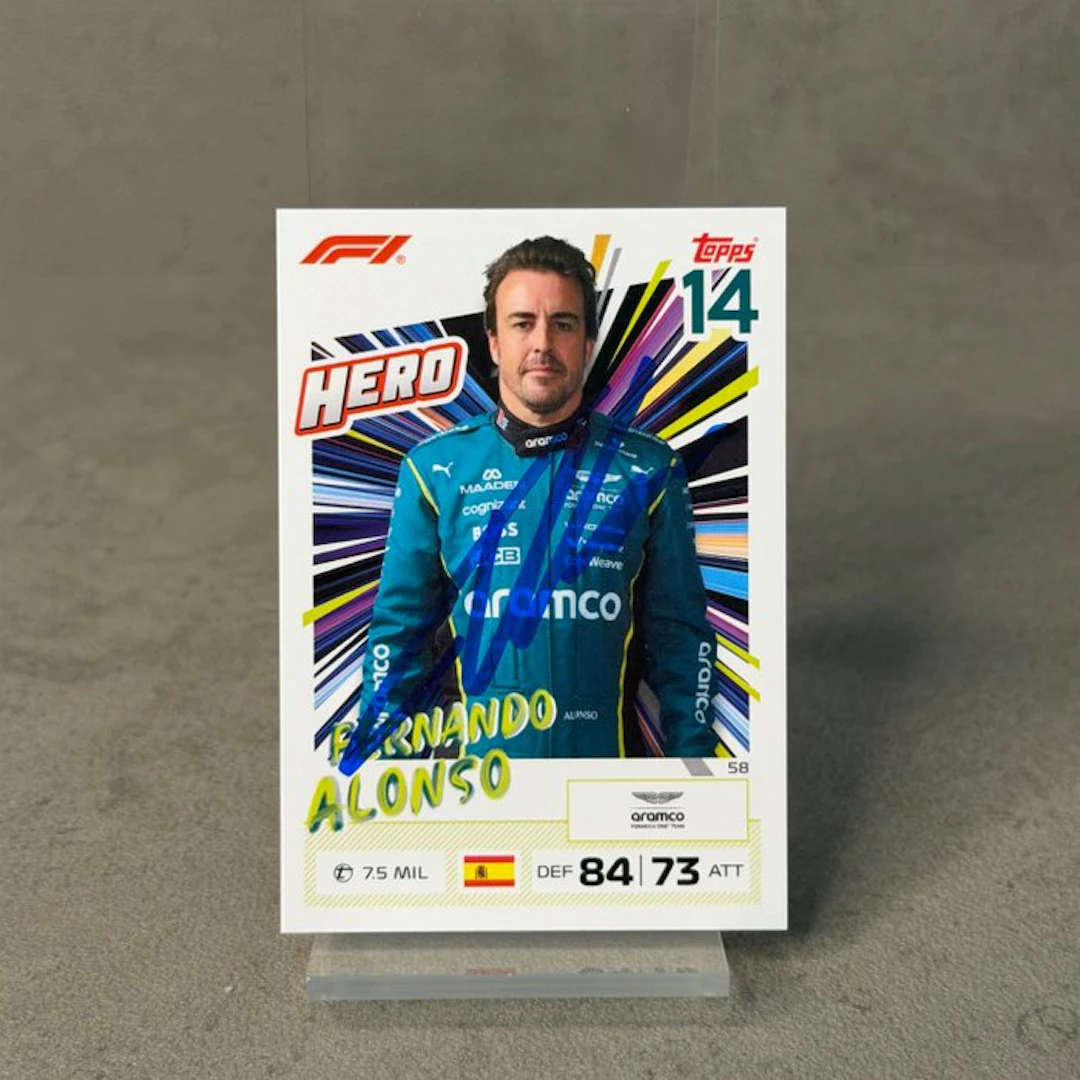 Aston Martin - Topps 58 Hero Fernando Alonso Signed...