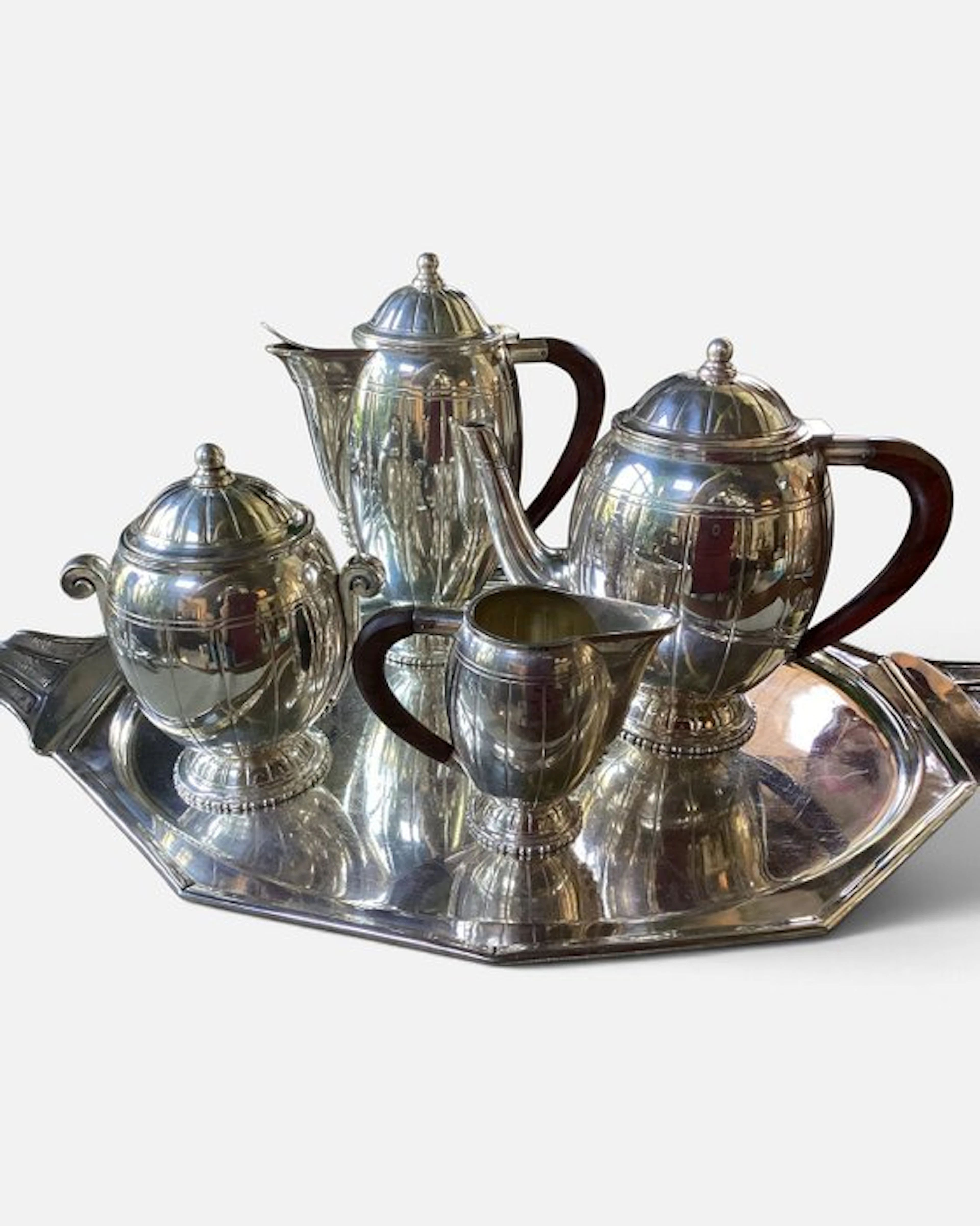BOUILLET ET BOURDELLE art deco - Coffee and tea service (5) - Silverplated