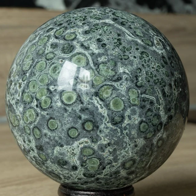 Jasper Fine large green Kambaba Eldariet sphere - Height...