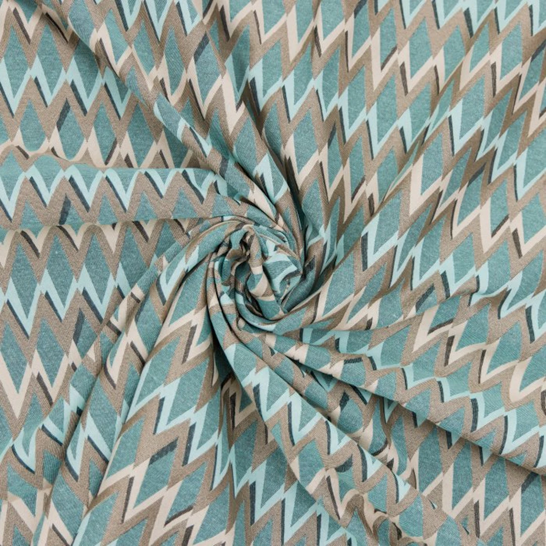 BA224 - Jacquard Fabric - Blue Chevron Style - Upholstery...