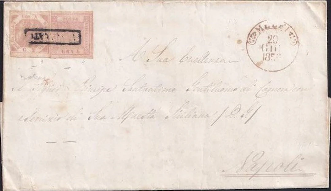 Italian Ancient States - Naples 1859 - June 20 1+2 gr