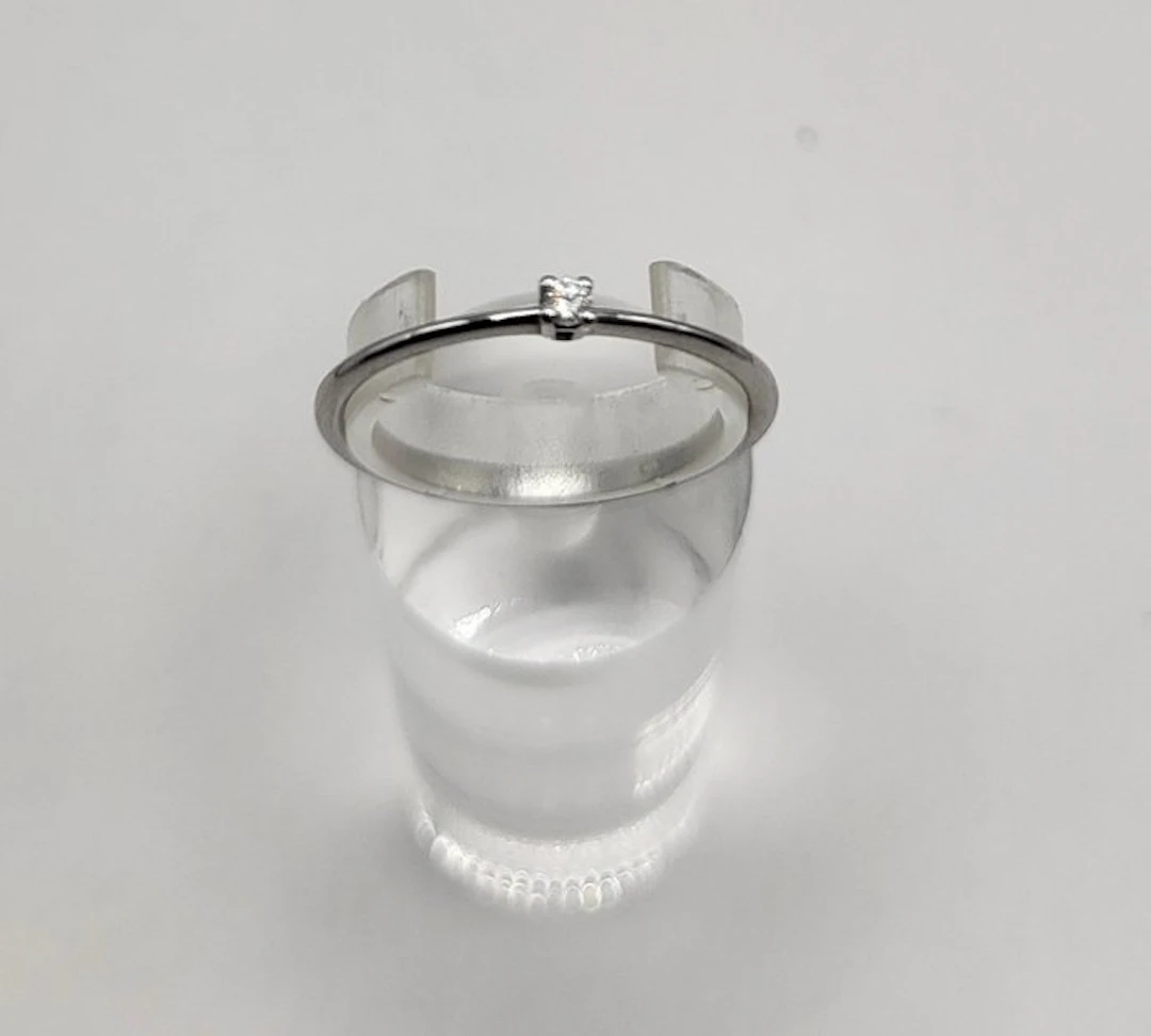 No reserve price - Ring - 18 kt. White gold - 0.02ct. tw. Diamond (Natural)