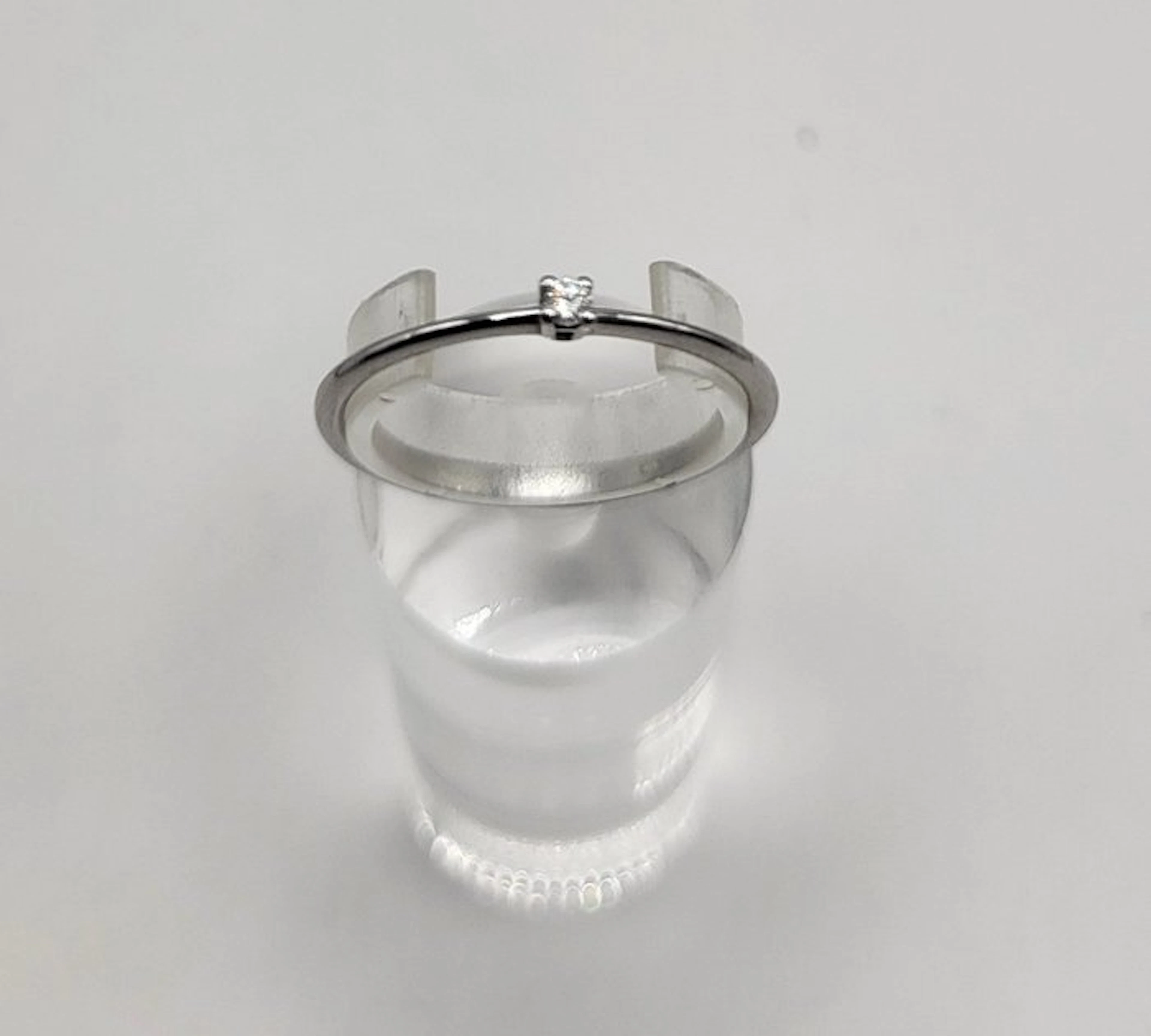 No reserve price - Ring - 18 kt. White gold - 0.02ct. tw. Diamond (Natural)
