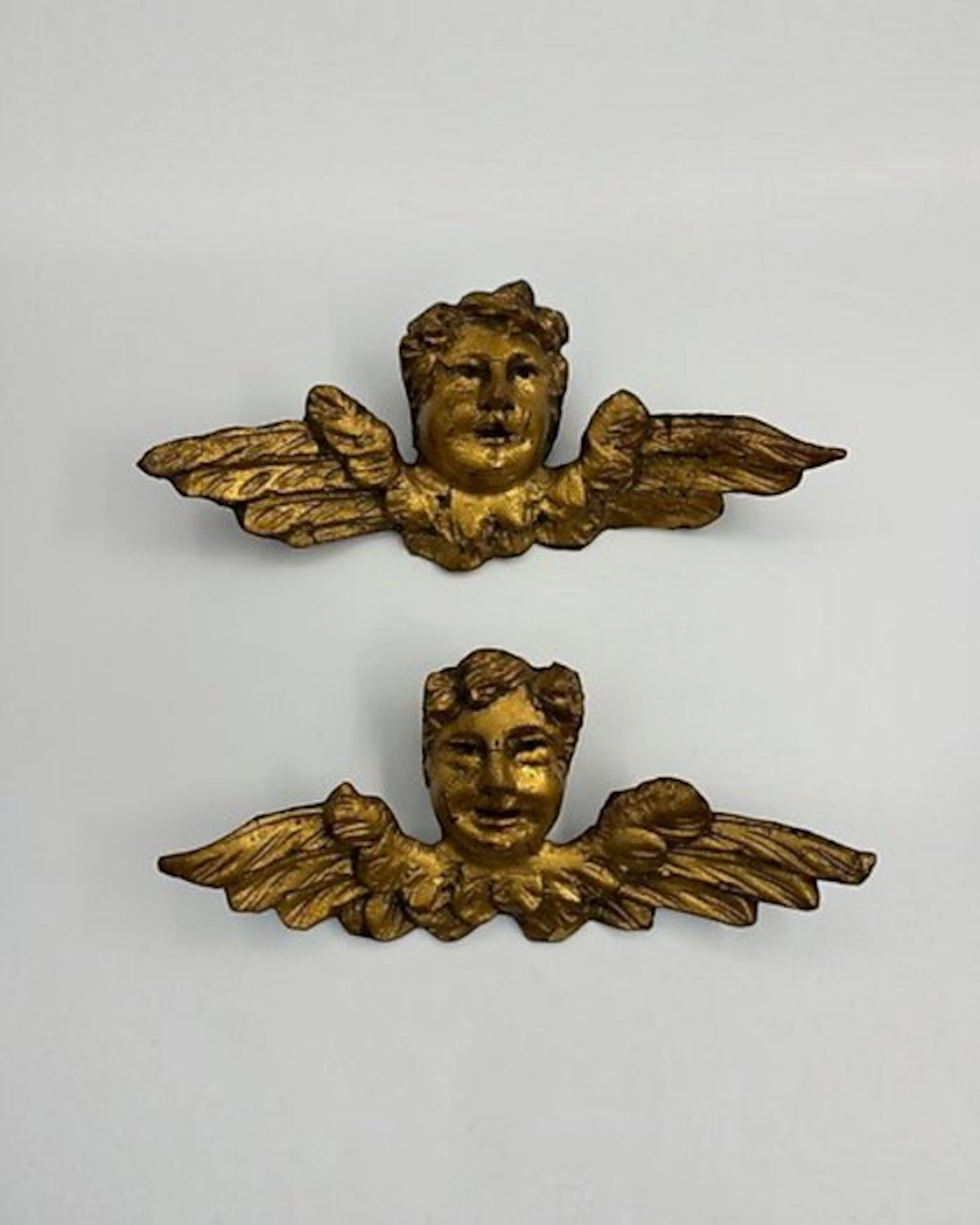 Sculpture, Coppia di angeli (XVII - XVIII secolo) - 28 cm - Gilt wood