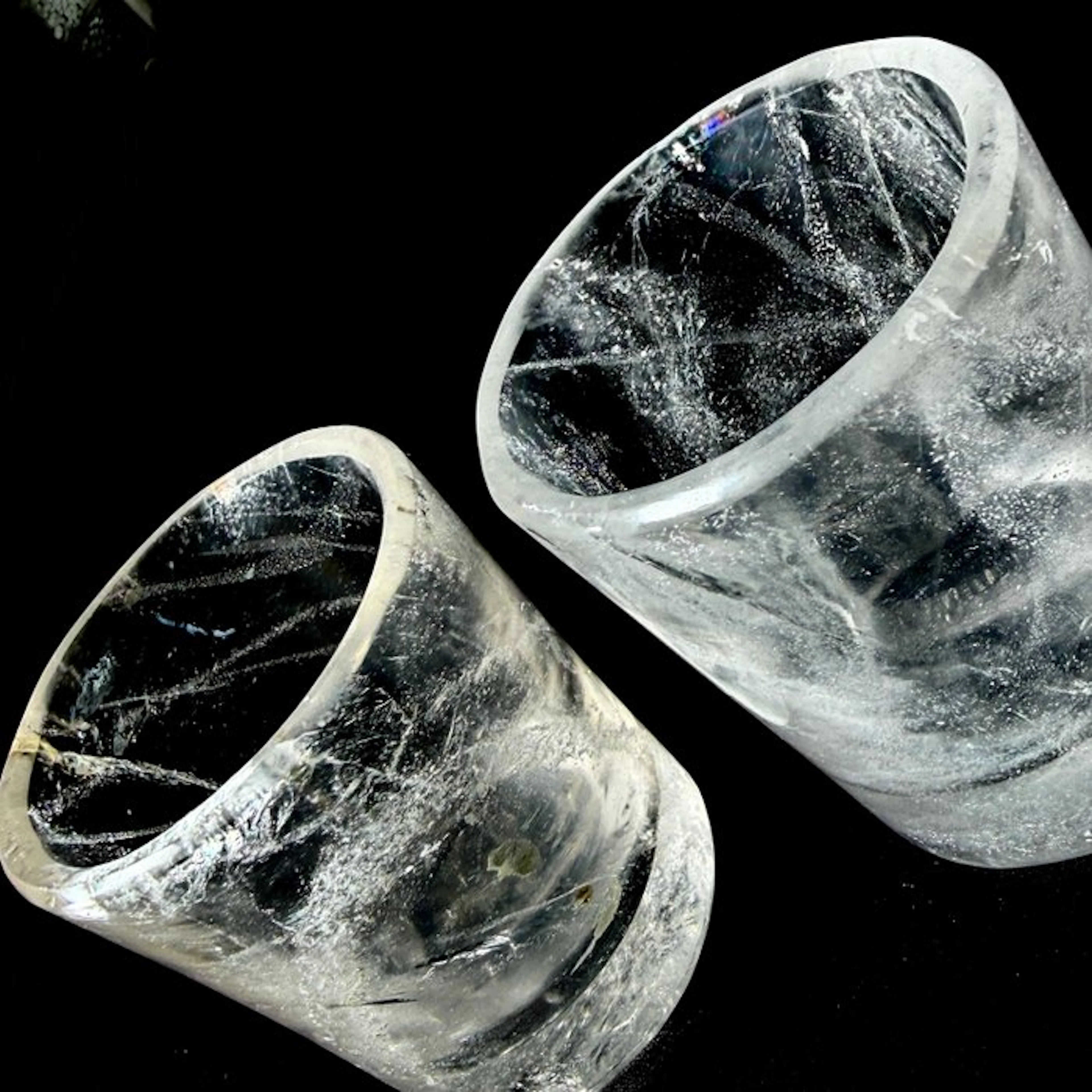 2 Natural Quartz Shot Glasses – Mineral Elegance Bowl...