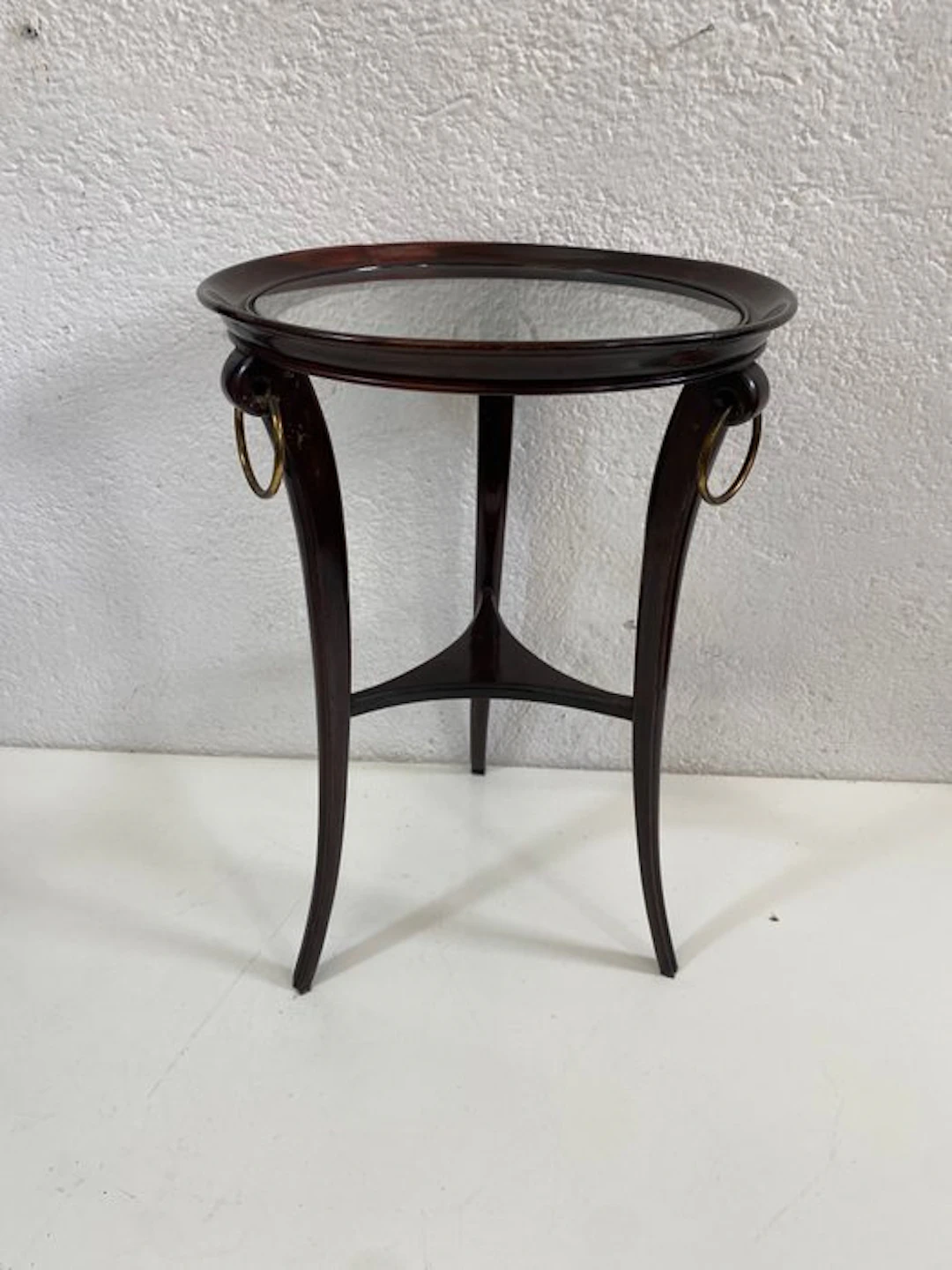 Coffee table - Wood, Glass, Brass - coffee table