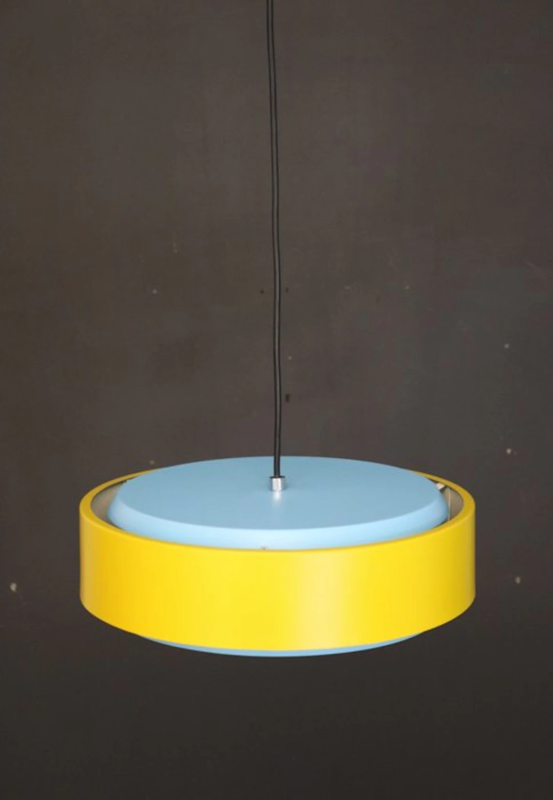 Lamp - Danish yellow and blue design lamp - Aluminium, Metal