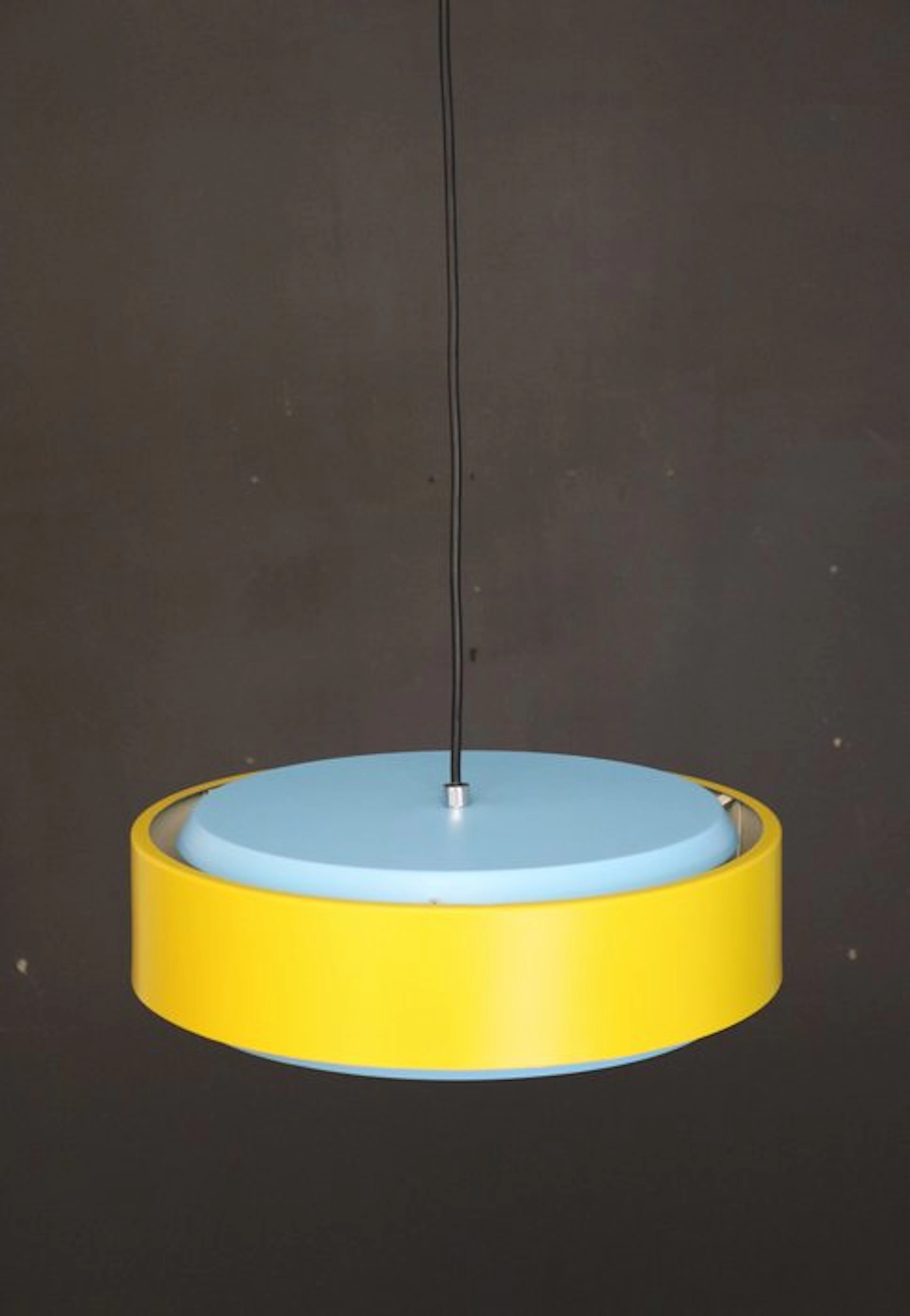 Lamp - Danish yellow and blue design lamp - Aluminium, Metal
