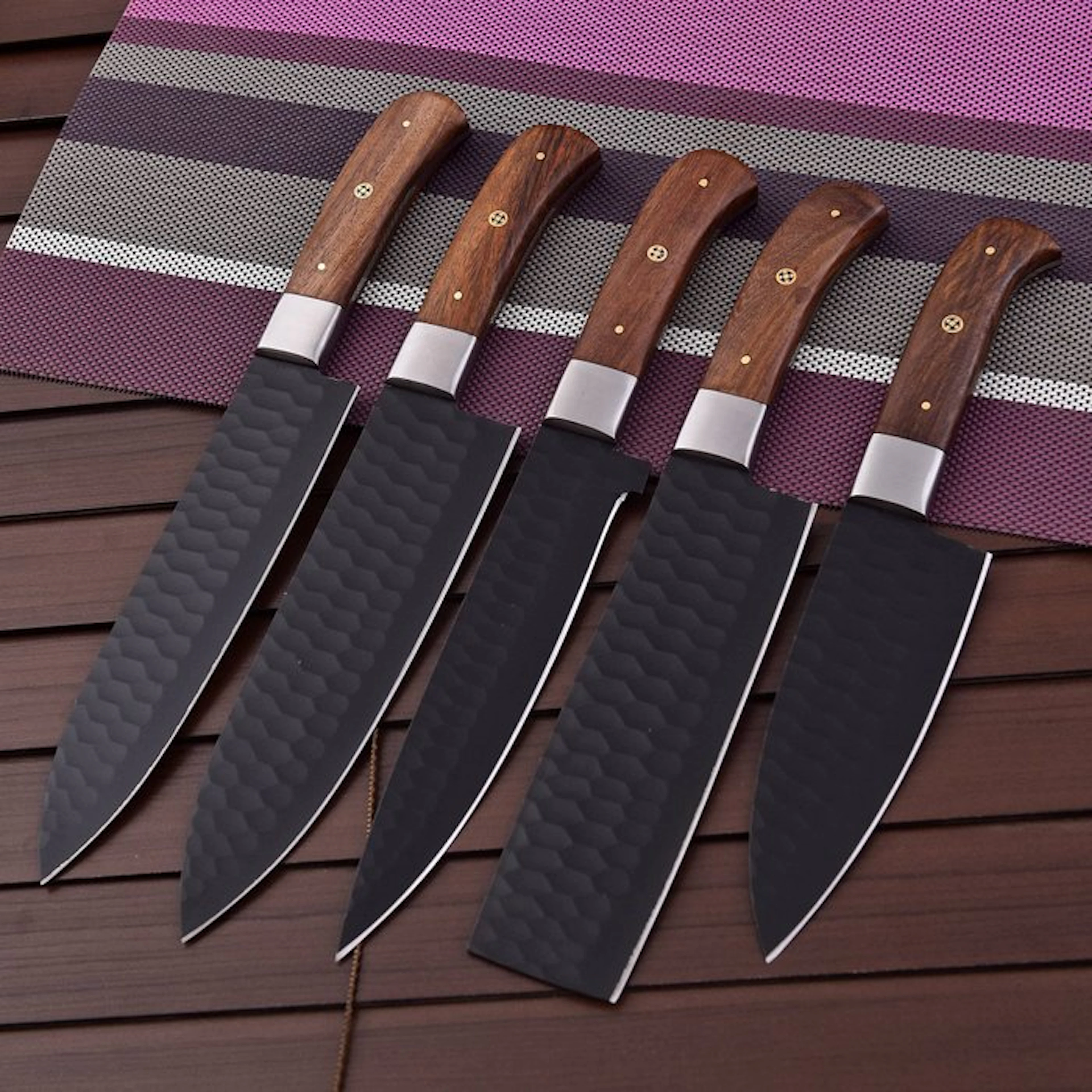 Kitchen knife - wood , D2steel with powder code - Japan - Special chef knives