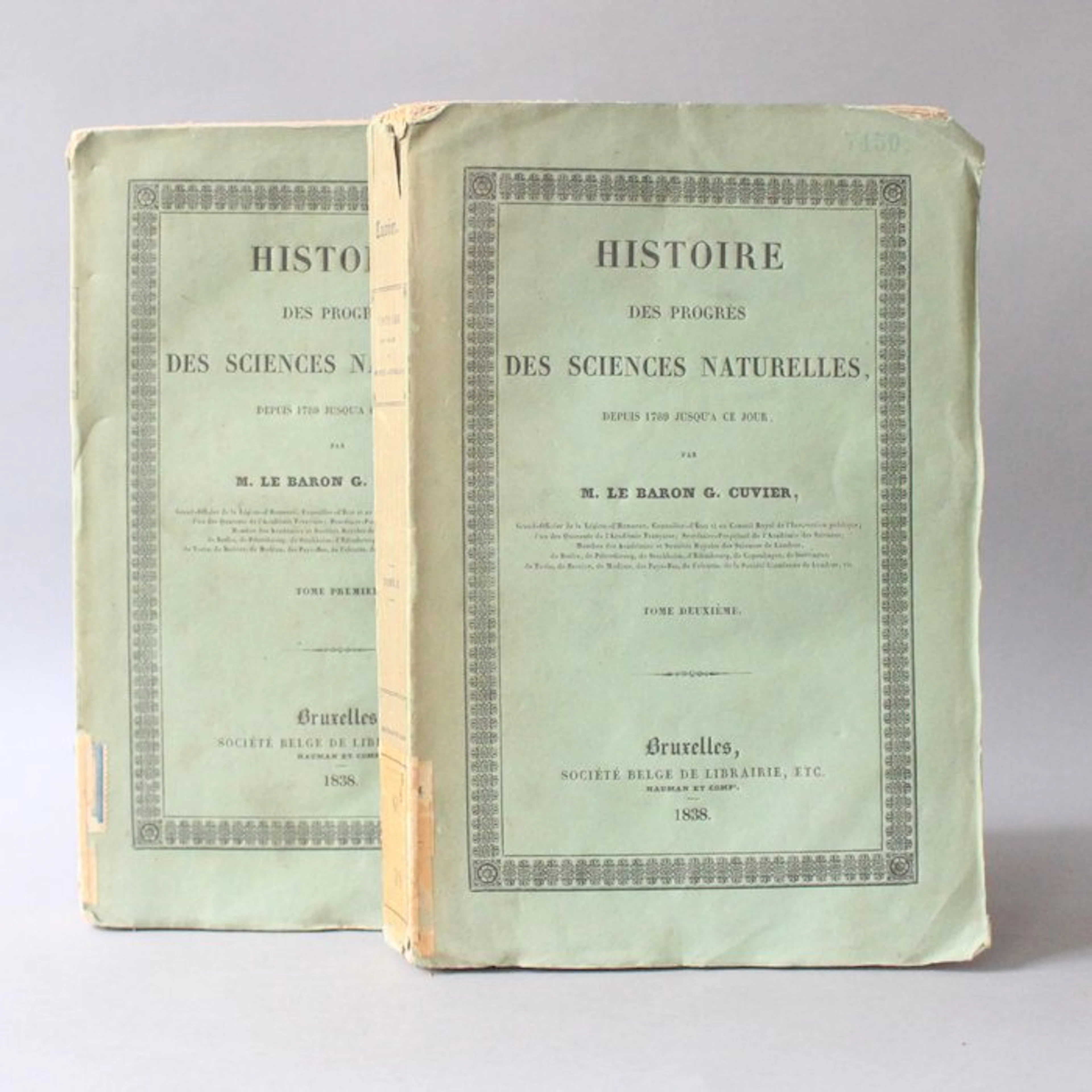 Georges Cuvier - Histoire des progrès des sciences naturelles - 1838