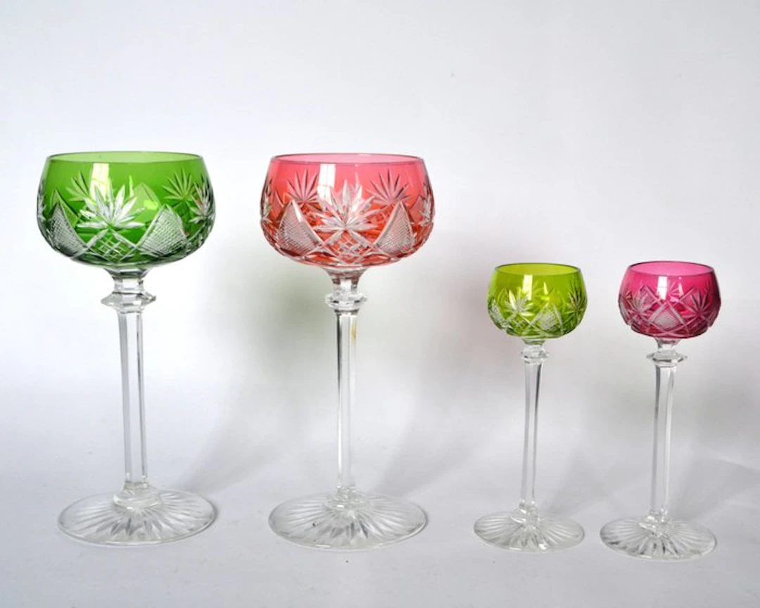 Val Saint Lambert - Wine glass (4) - Berncastel - Crystal