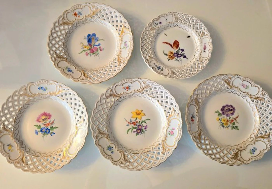 Meissen - Plate (5) - Porcelain