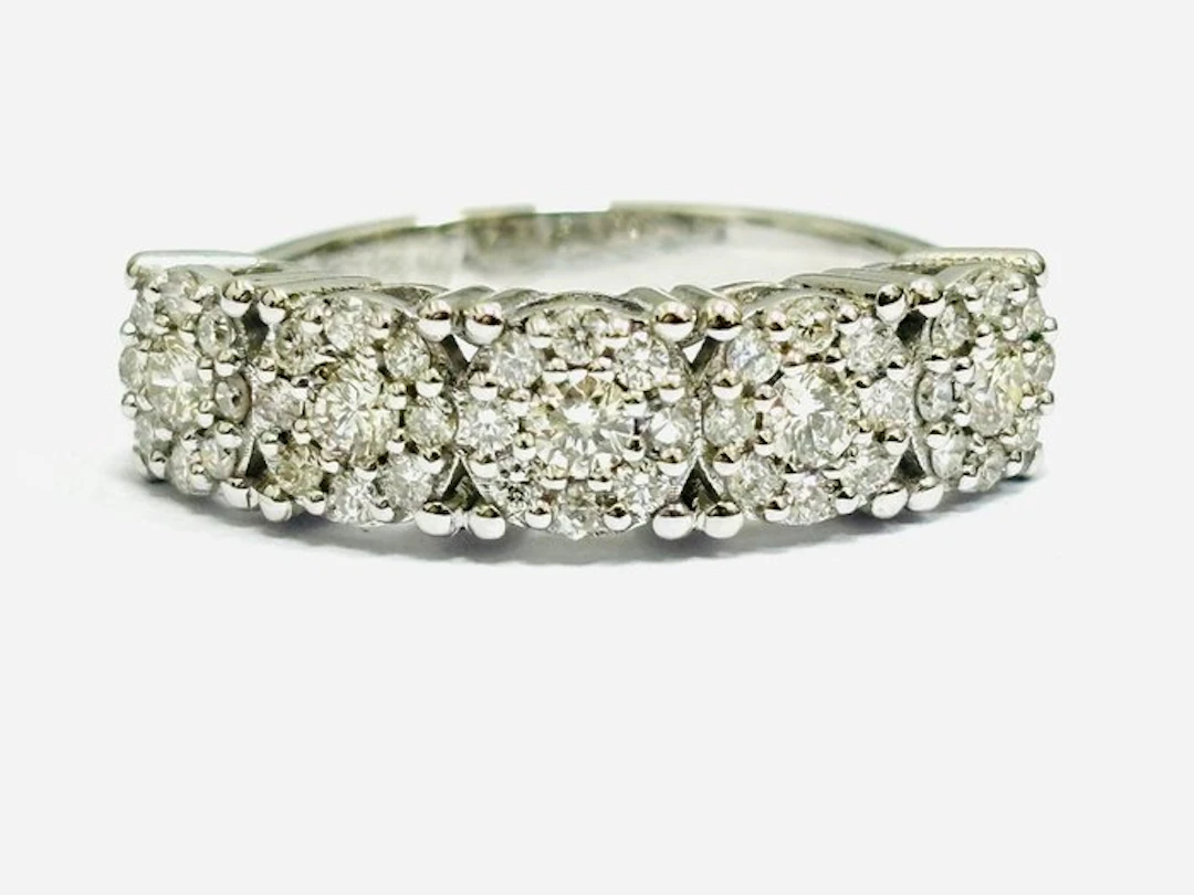 Ring - 18 kt. White gold - 1.25ct. tw. Diamond (Natural) - Made in Italy