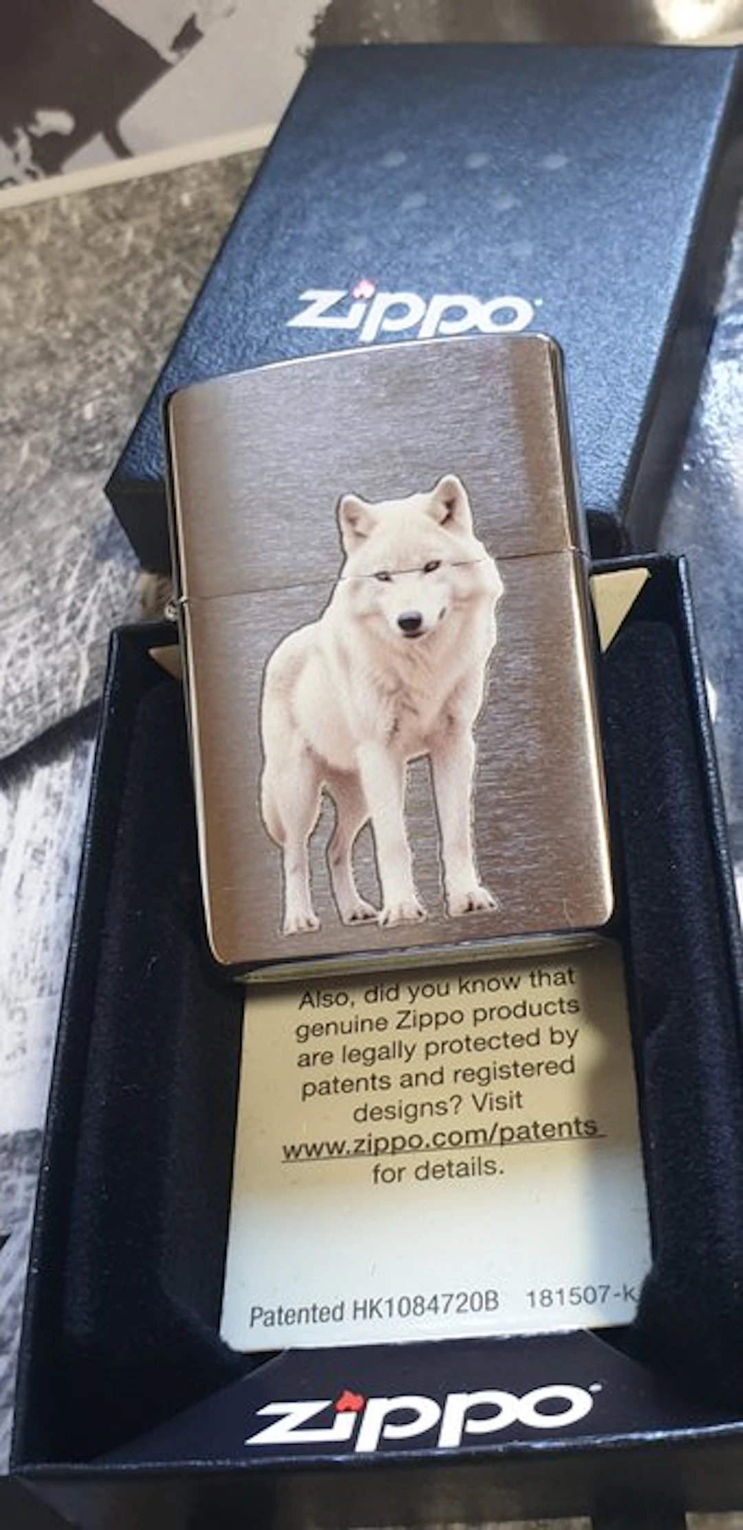 Zippo - Zippo Rarität weißer Wolf - No reserve price - Lighter - Chrome