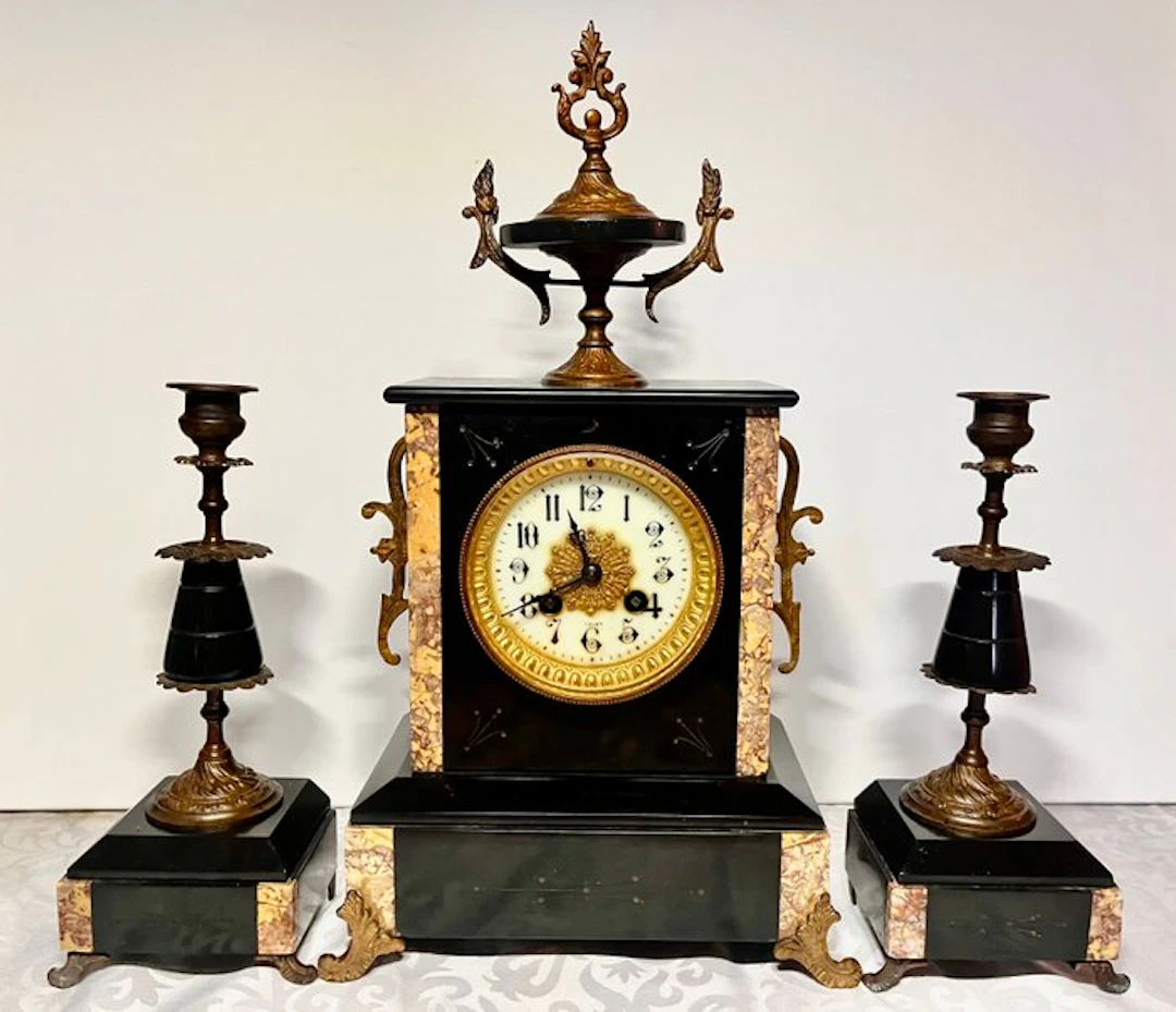 Mantel clock (3) - Japy Frères & Cie - Antique Bronze