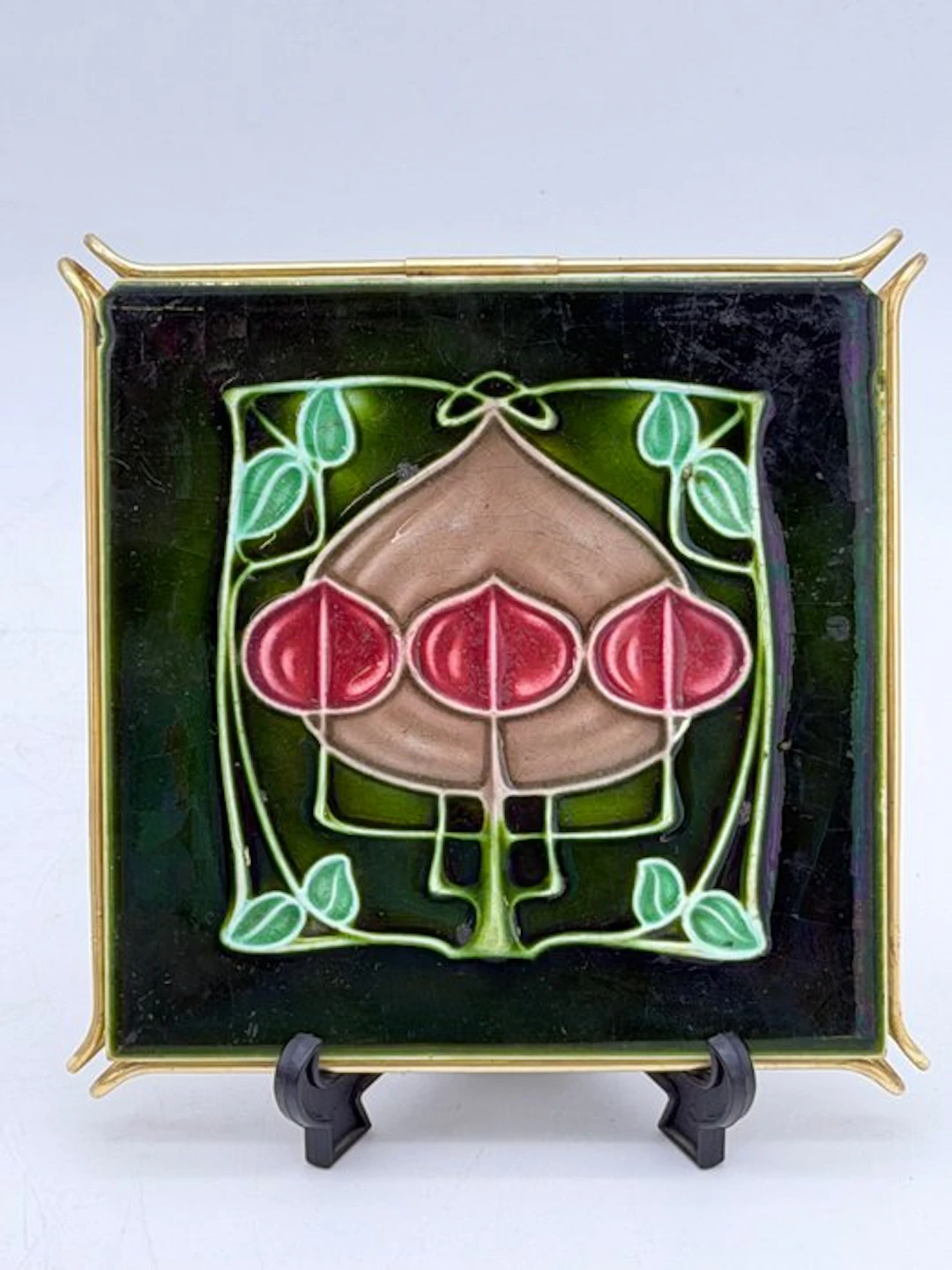 Arts & Crafts Tile - botanical motif - antieke Engelse...